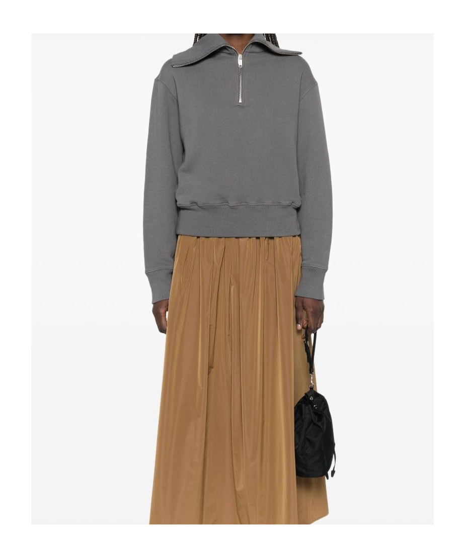 Autry Gray Cotton Sweatshirt With Zip In Gray