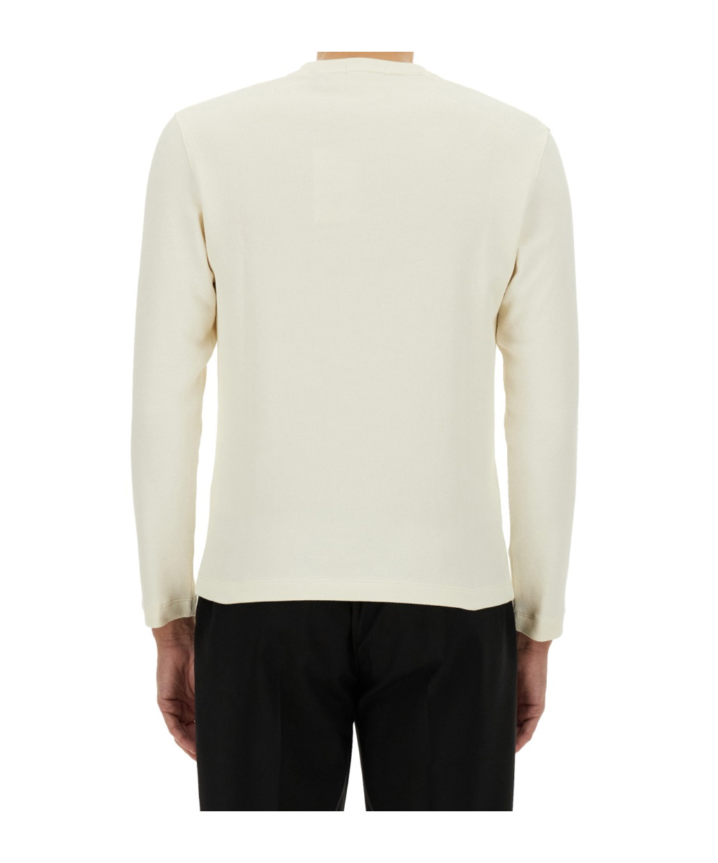 Theory Mattis Waffle Knit Long Sleeve T-shirt In White