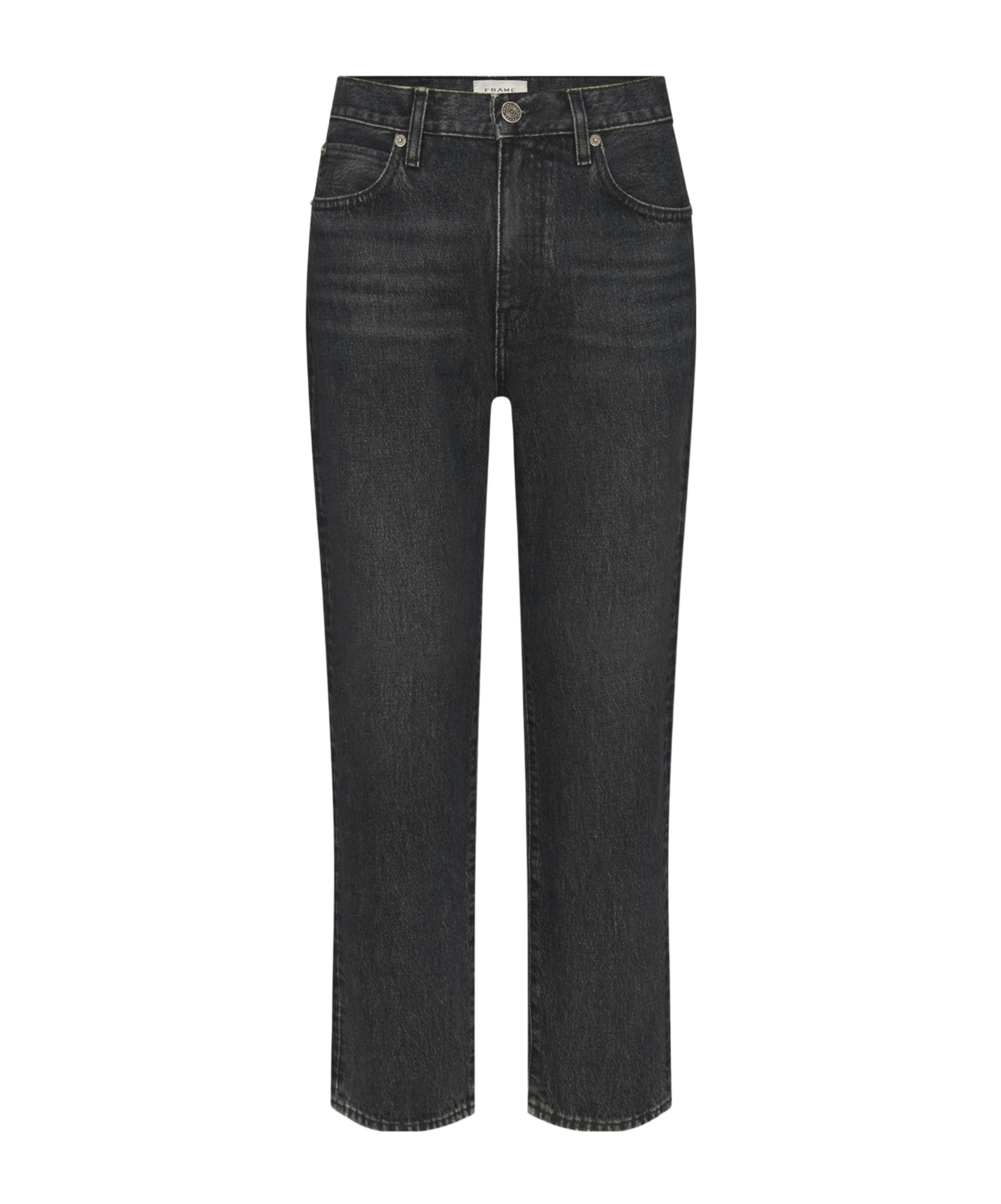 Frame Mid-rise Straight-leg Jeans In Black