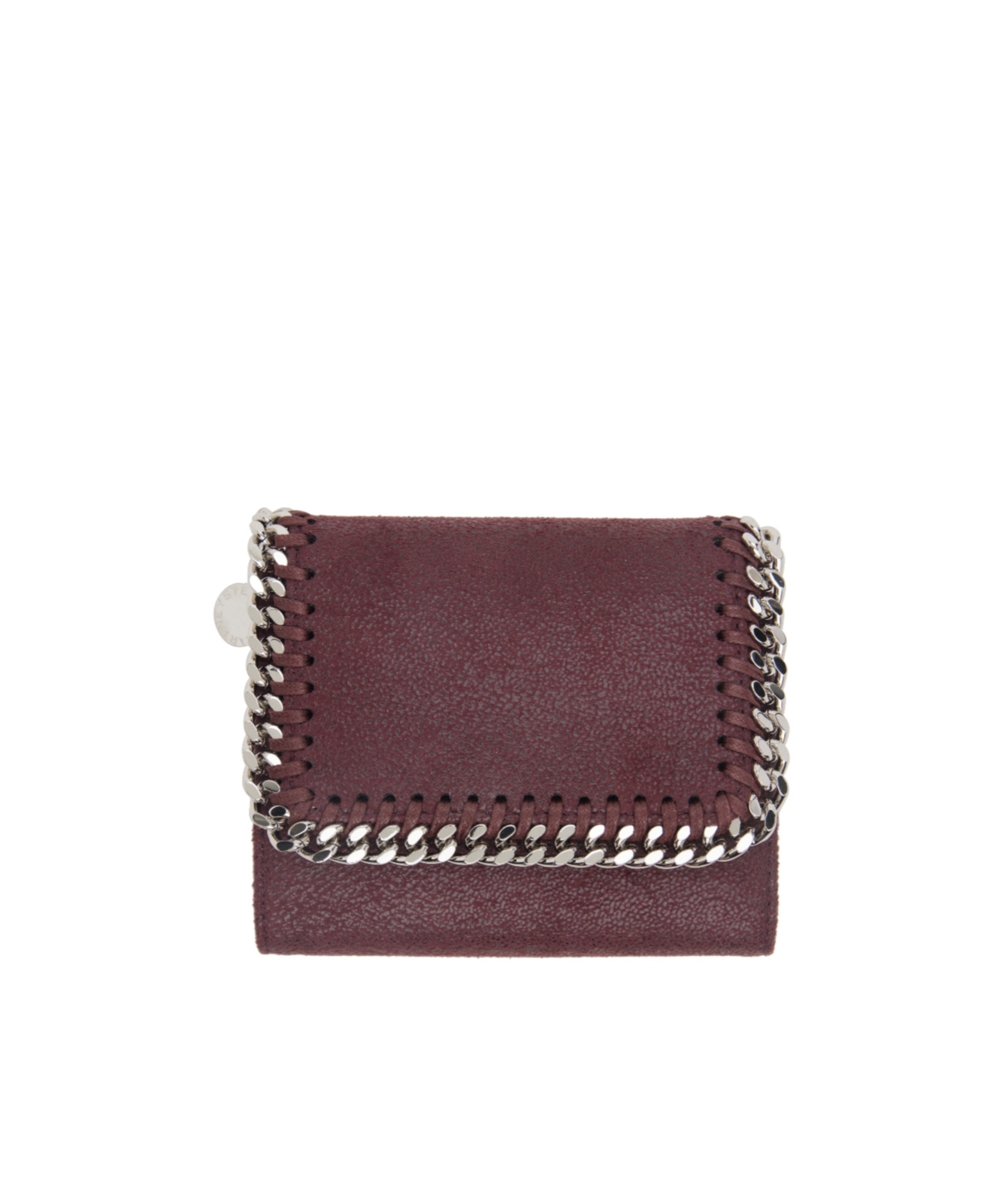 Stella Mccartney Burgundy Falabella Small Flap Wallet In Burgundy
