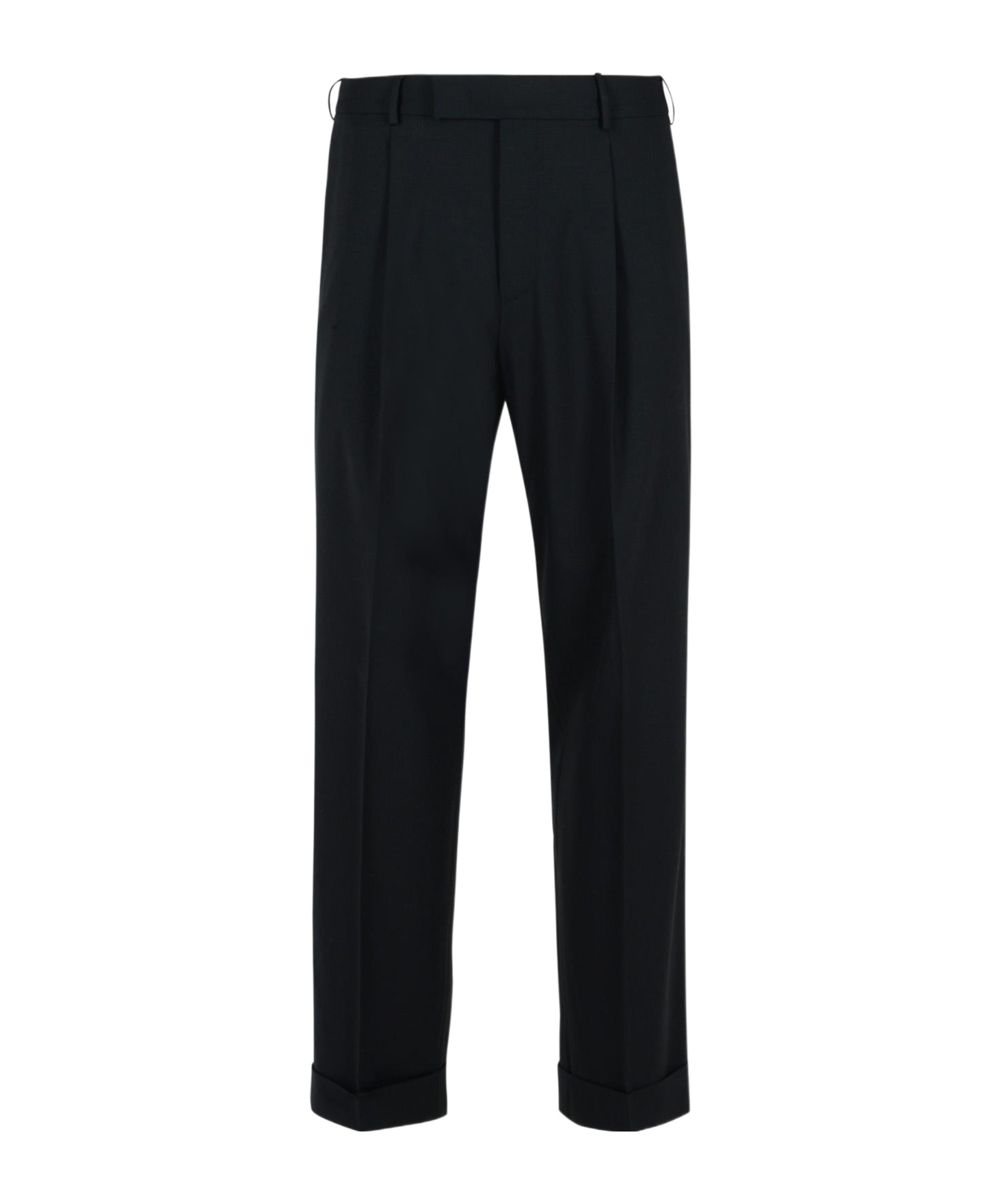 Pt01 Cotton-blend Tailored Trousers In Black