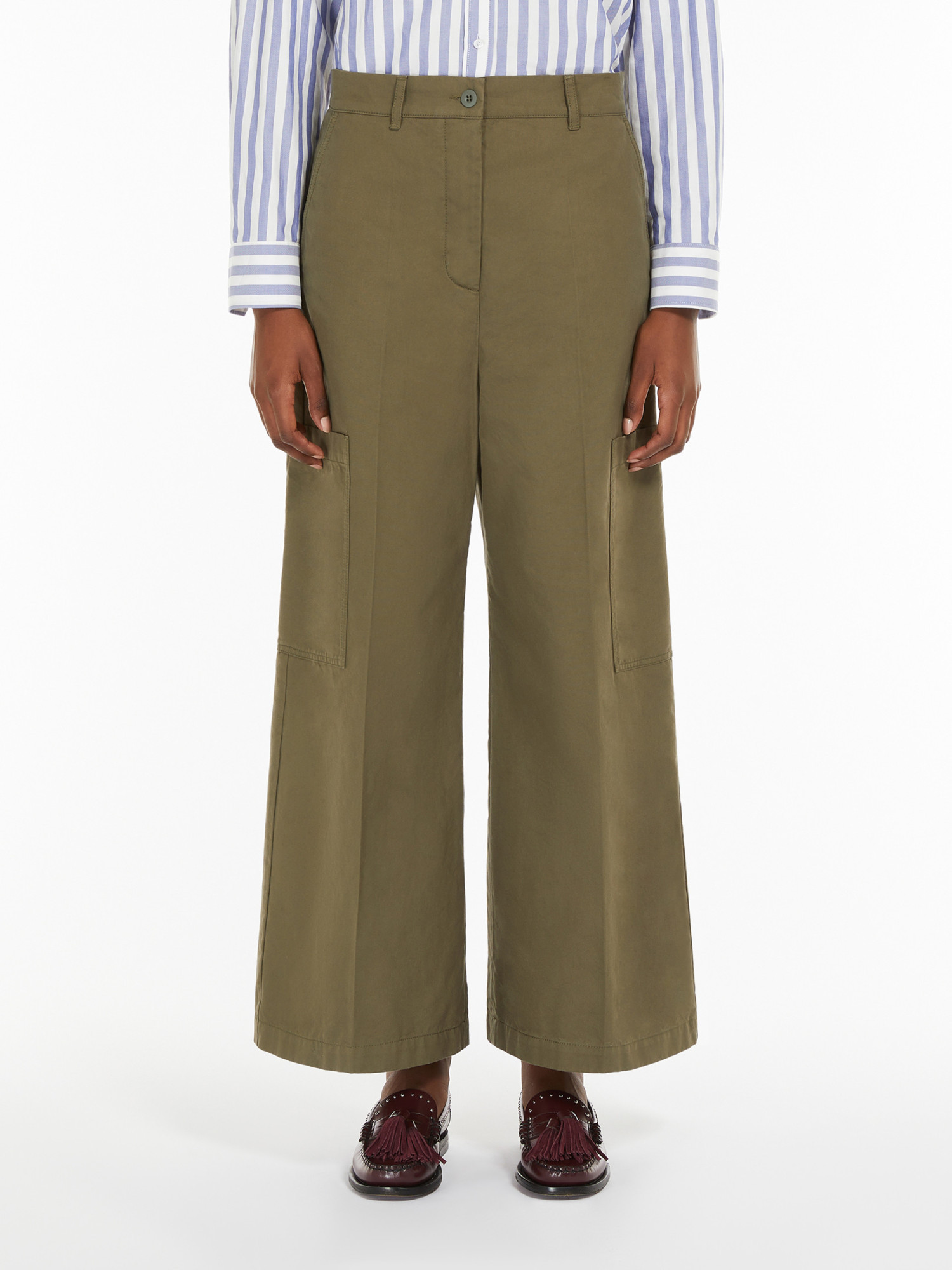 Weekend Max Mara Quiz Wide Leg Pants In Green
