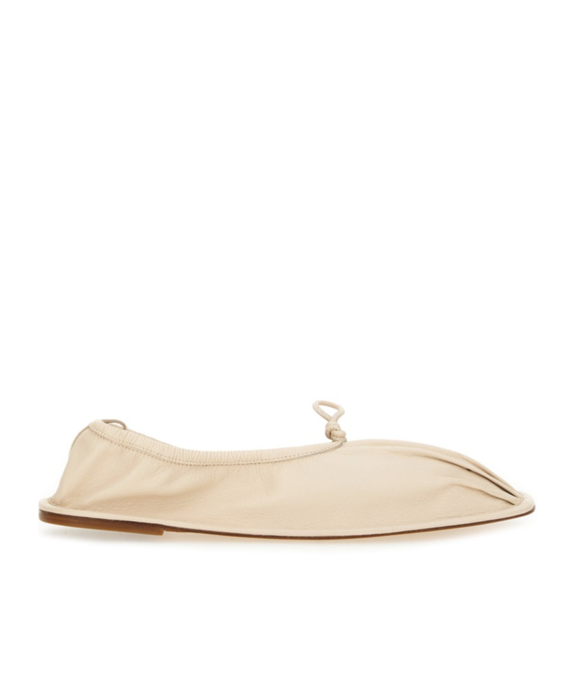 Hereu Elasticated Detailed Slip-on Flat Shoes In White