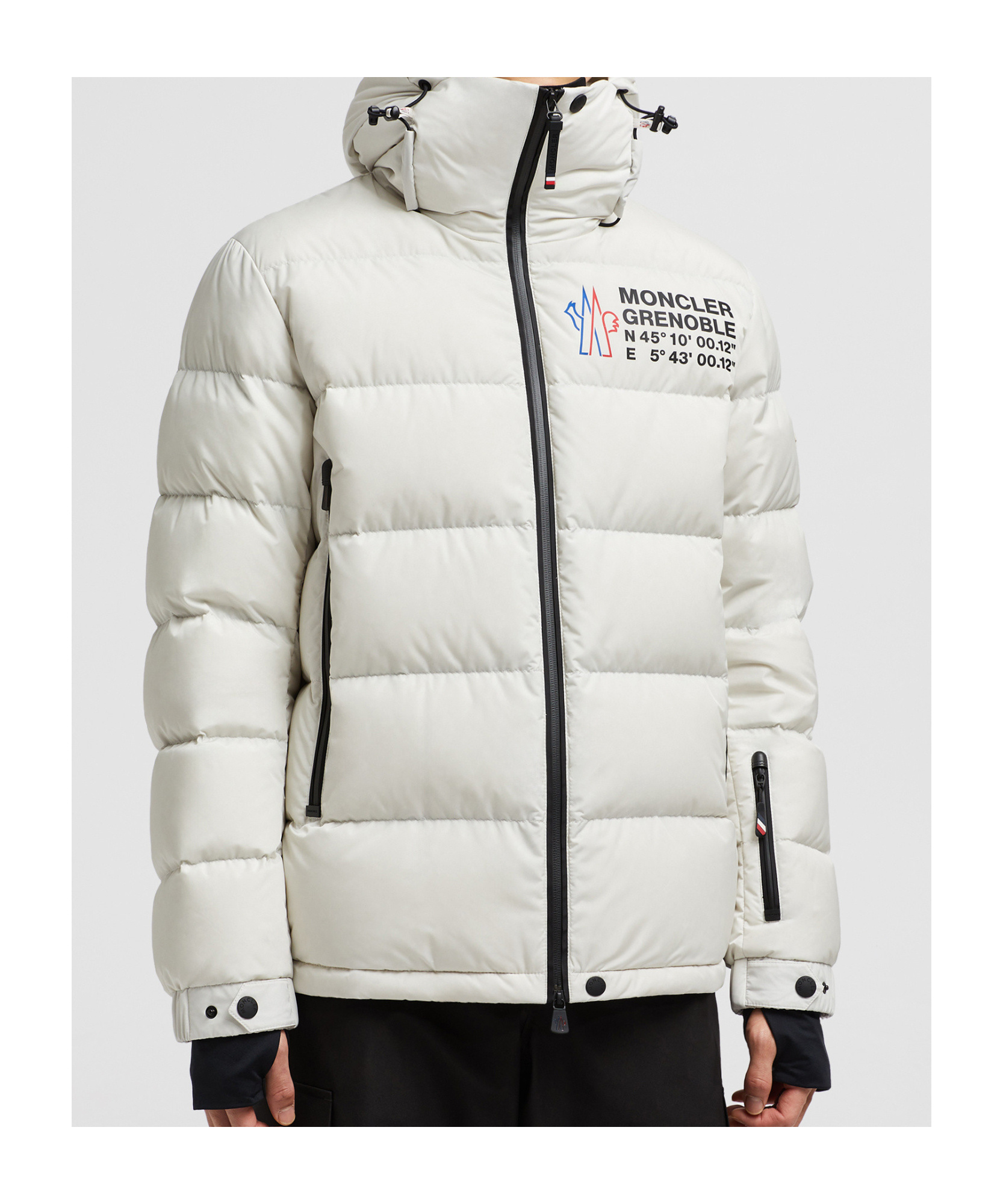 Moncler 'pramint' White Technical Nylon Down Jacket In White