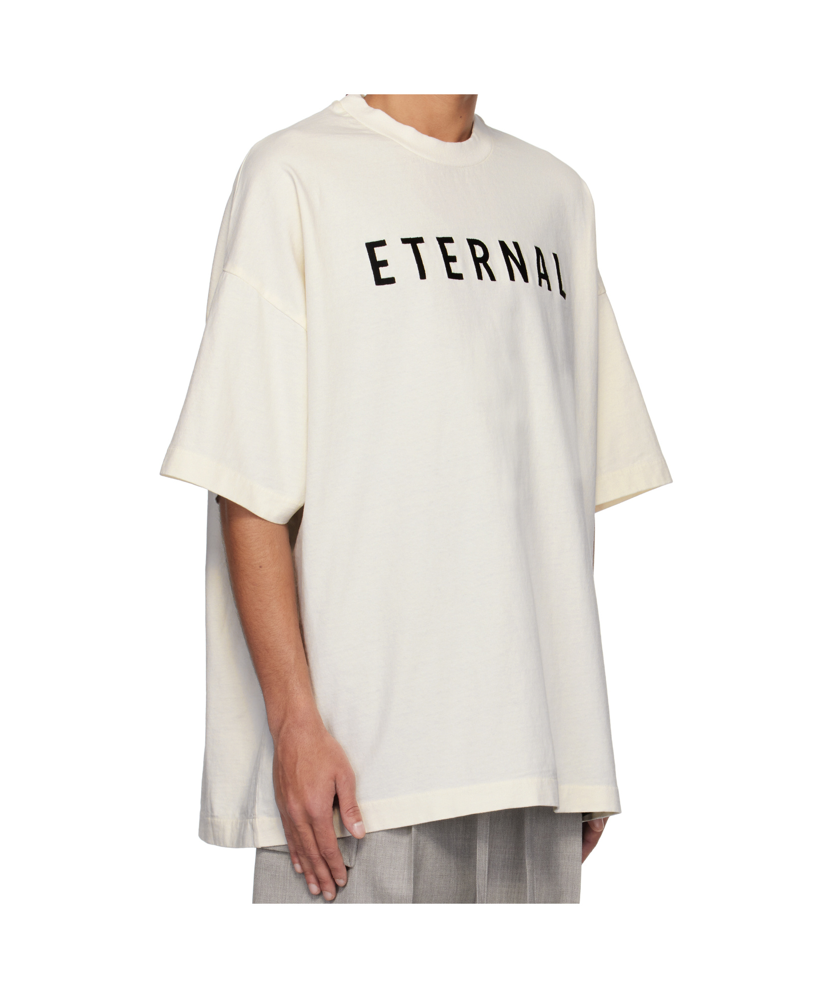 Fear Of God Eternal Oversized Logo-detailed Cotton-jersey T-shirt In Off White