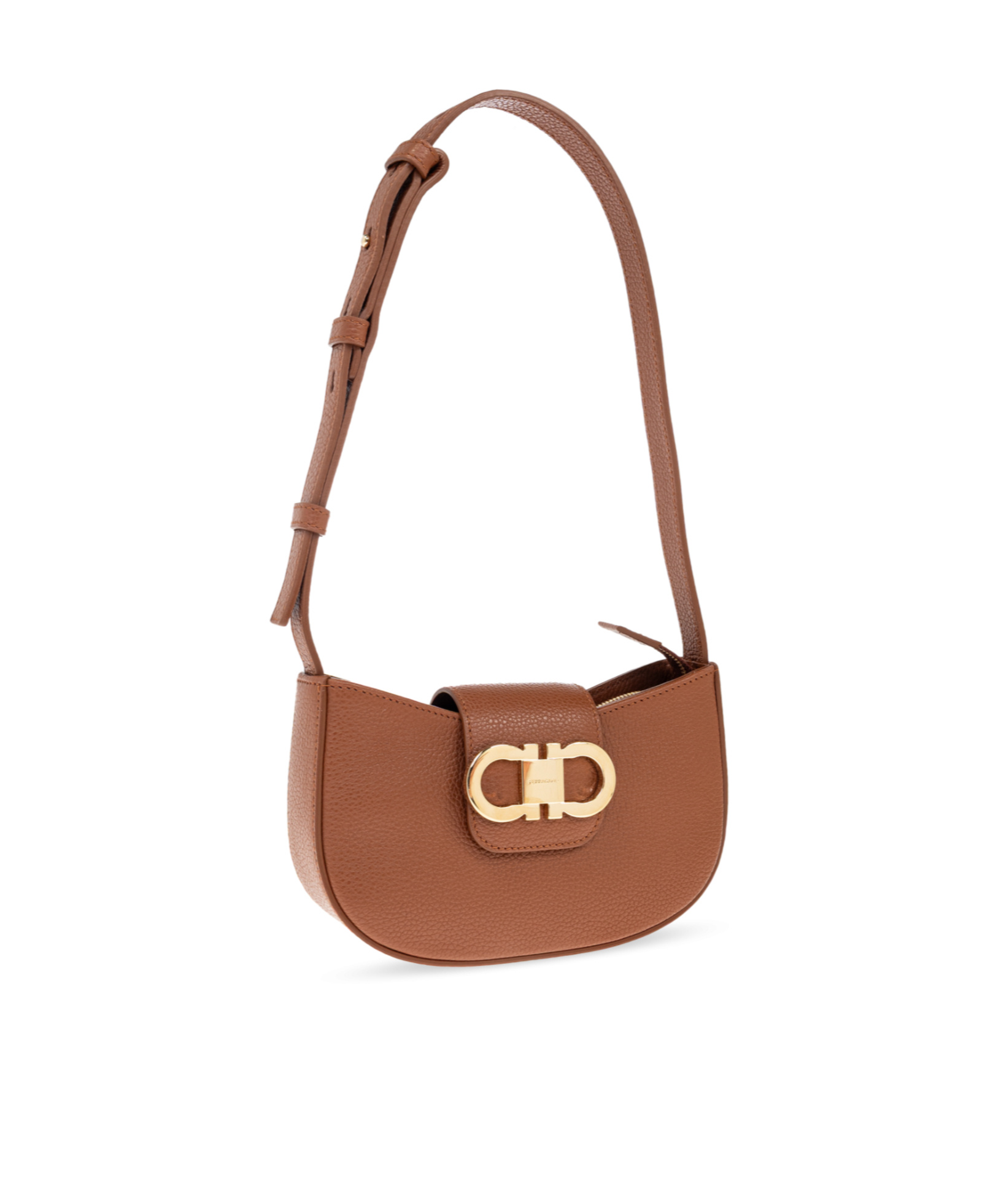 Ferragamo New Cognac Double Gancini Mini Bag