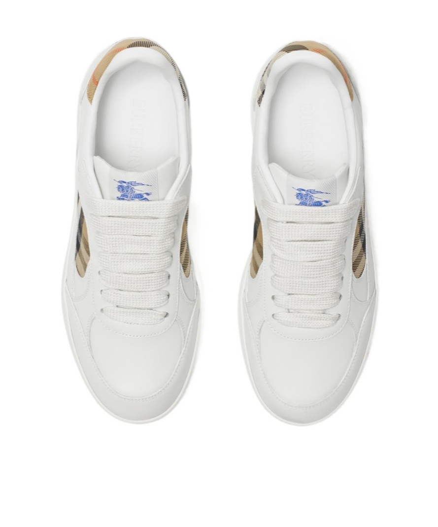Burberry Terrace Leather Low-top Sneakers In White