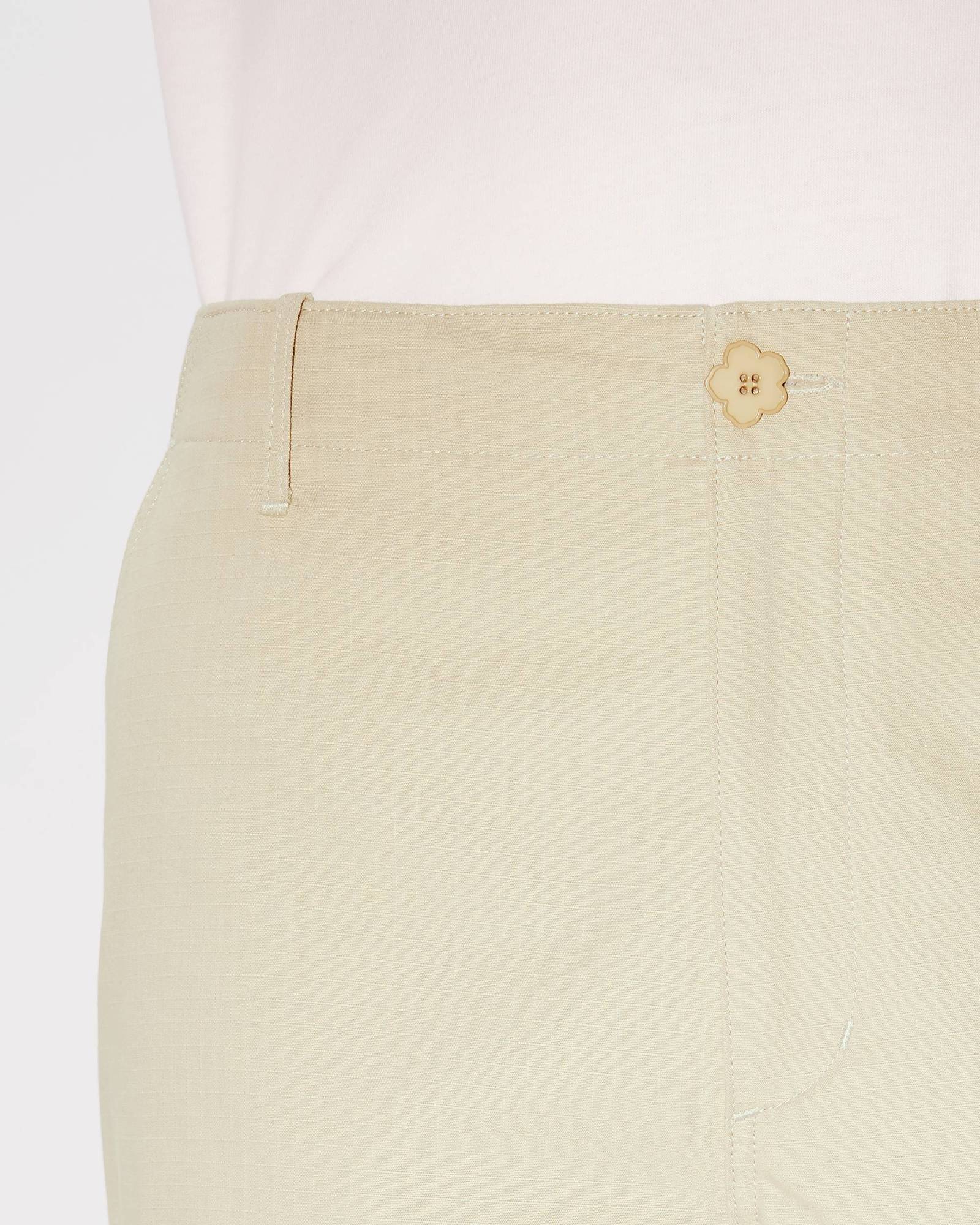 Kenzo Cargo Workwear Shorts Floral Graphic In Nude