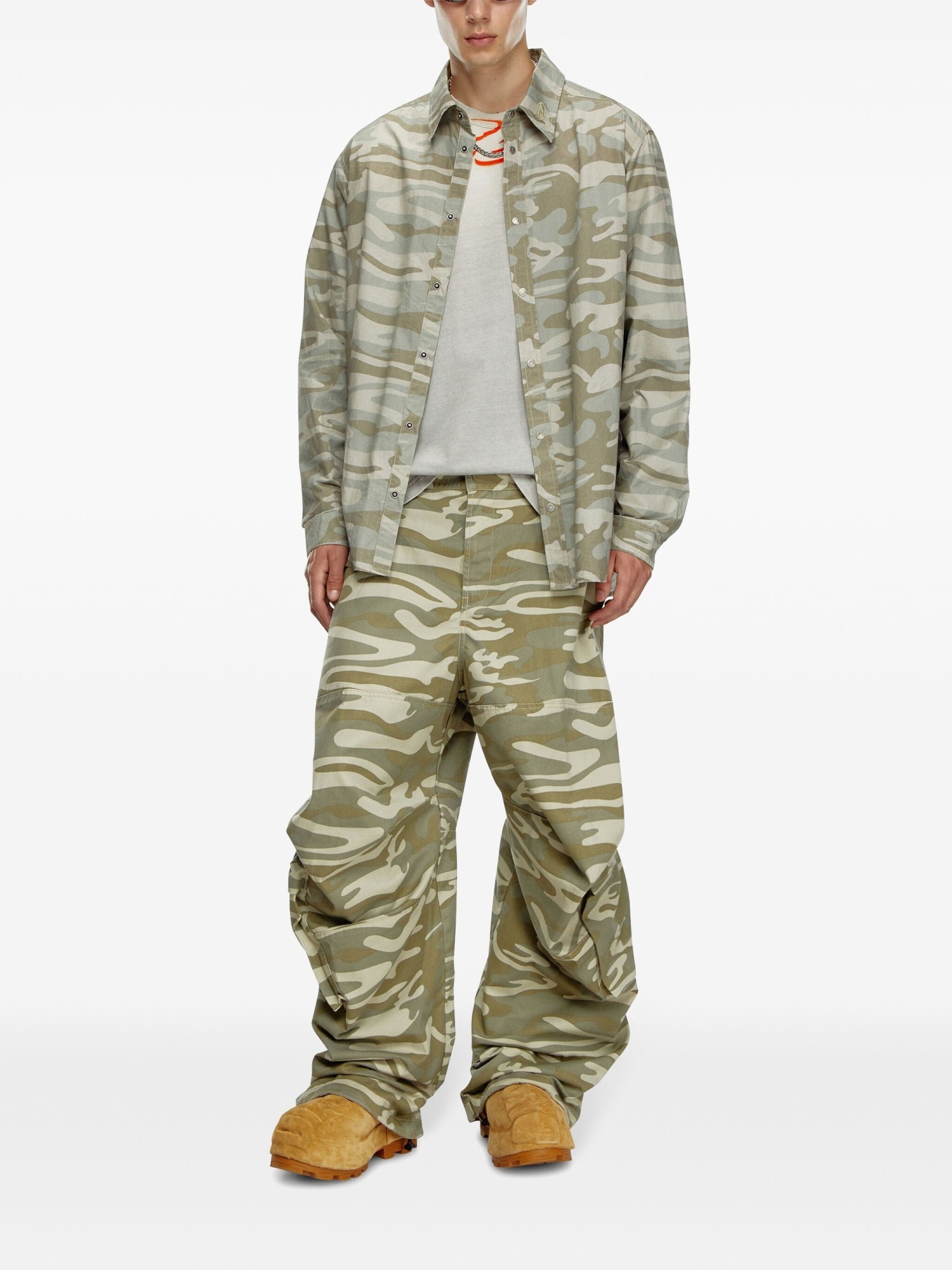 Diesel Khaki P-arne-b Cargo Pants In Nude