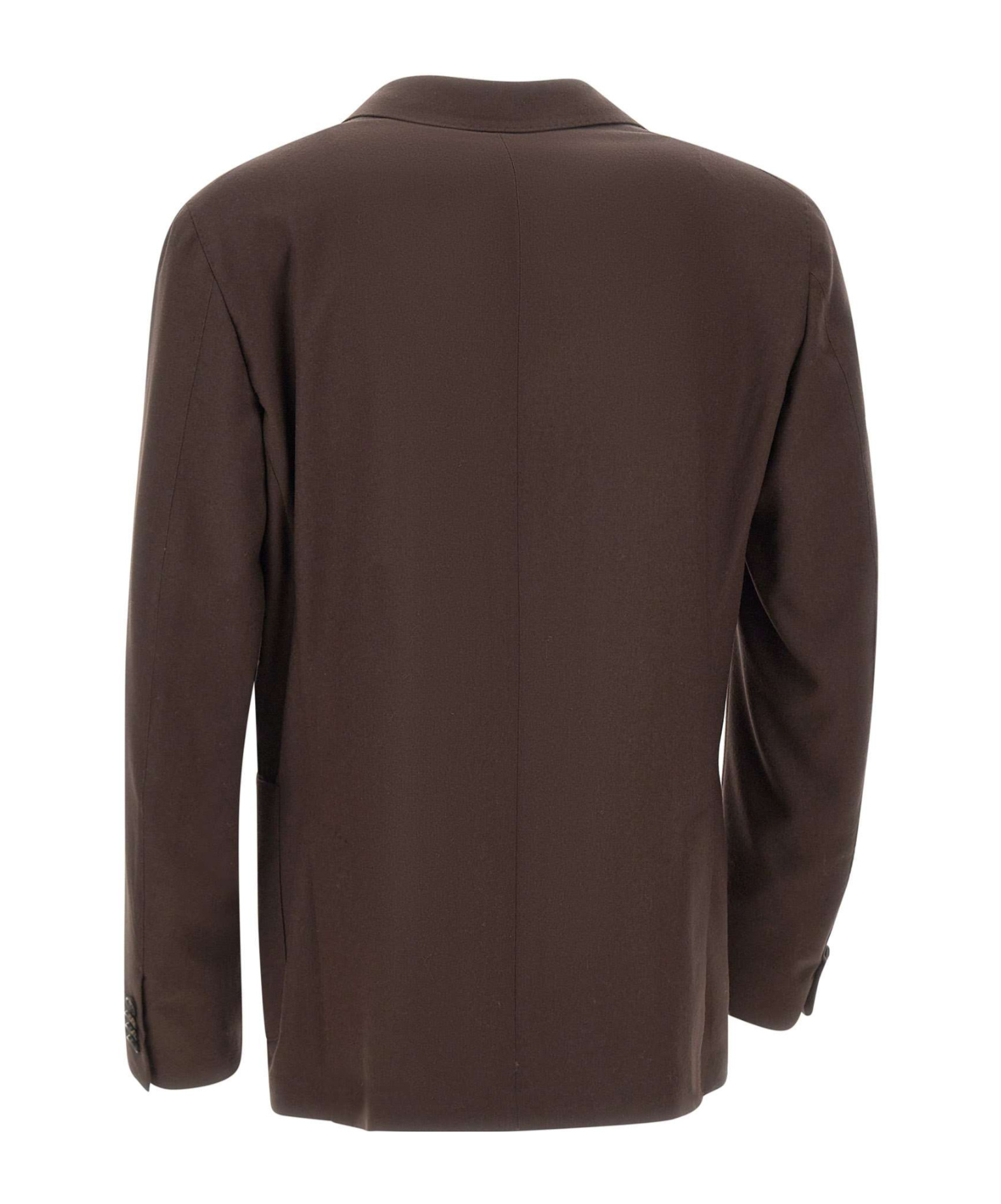 Corneliani Two-button Patch-pocket Blazer In Brown