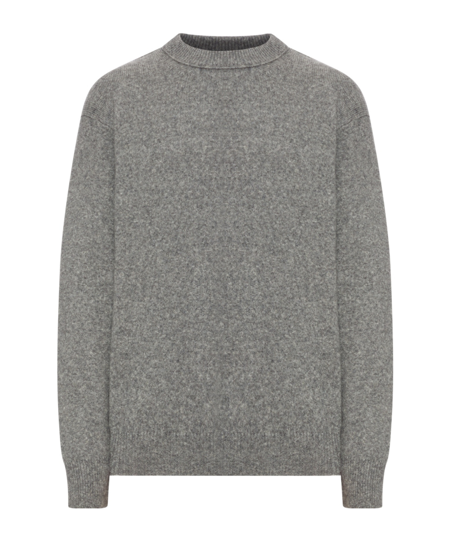Roberto Collina Crew Neck Sweater In Melange Effect Wool In Gray