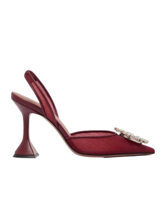 Amina Muaddi 95mm Begum Crystal-embellished Heeled Sandals In Burgundy