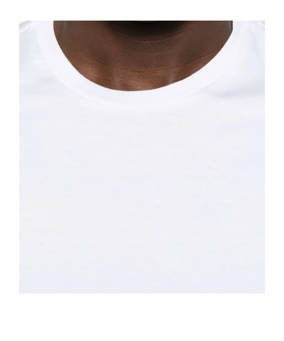 Roberto Collina Crew Neck Cotton T-shirt Clothing In Bianco