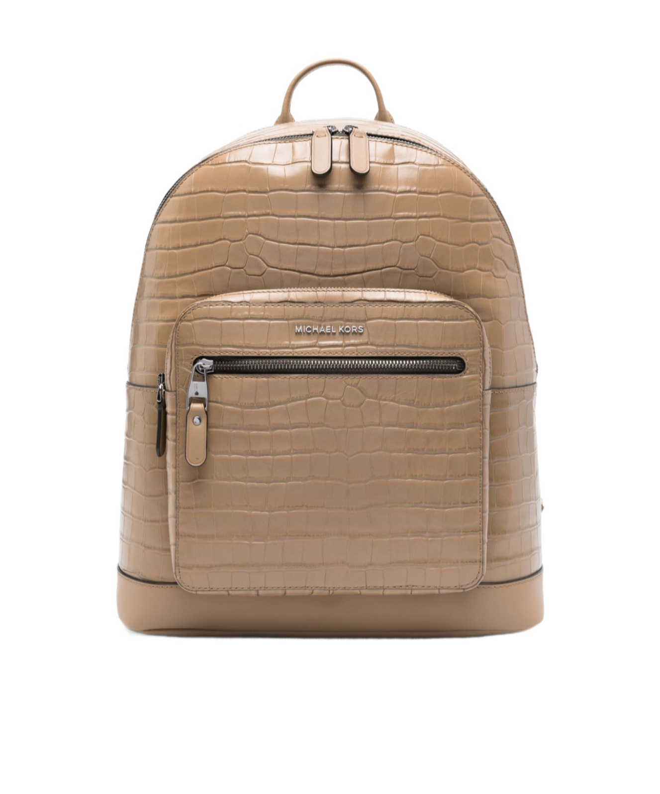 Shop Michael Kors Hudson Crocodile Embossed Leather Commuter Backpack In Brown