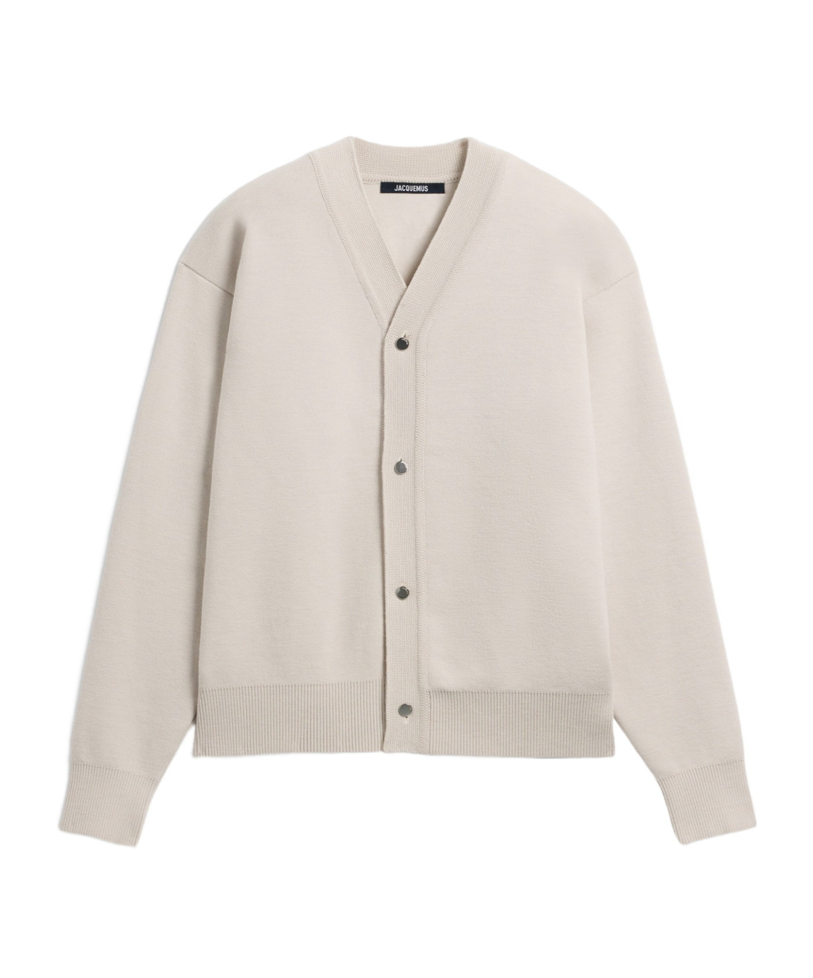 Jacquemus Long-sleeved Wool Cardigan In White