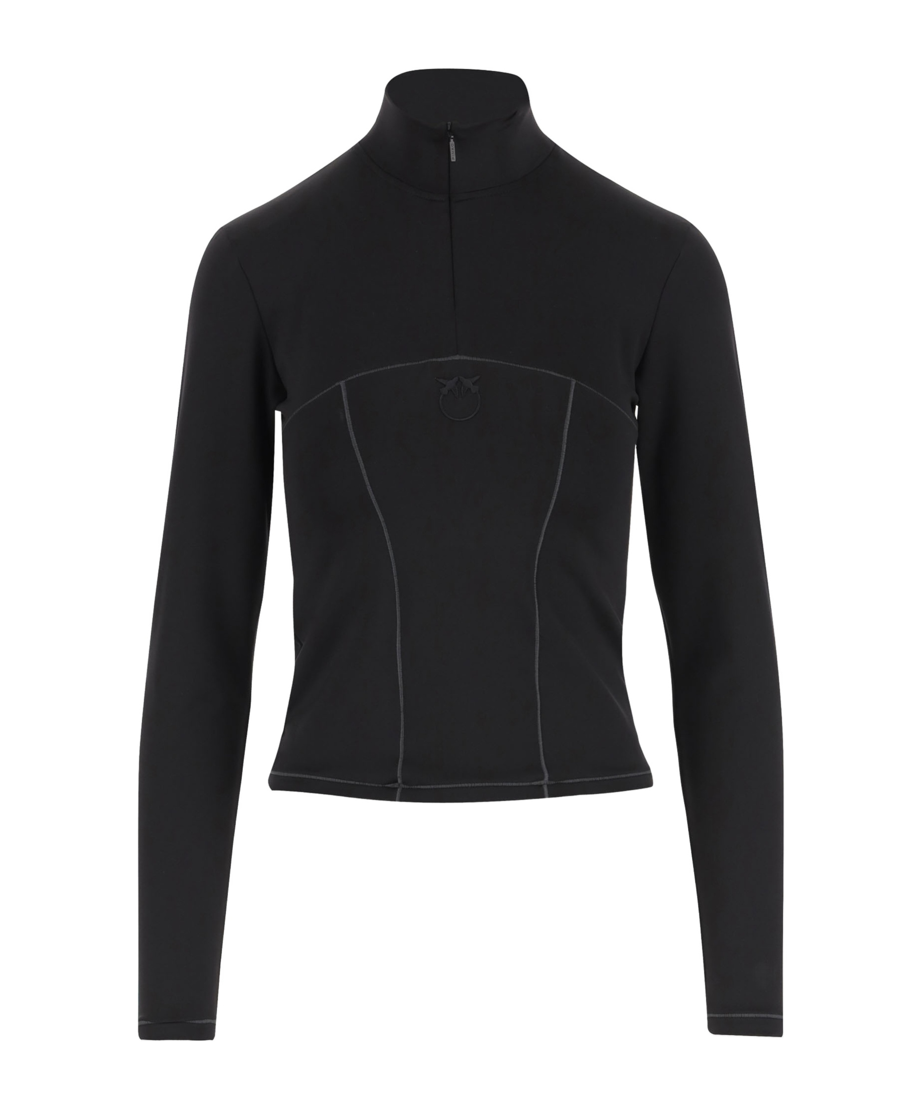 Pinko Stretch Nylon Jersey With Logo In Black