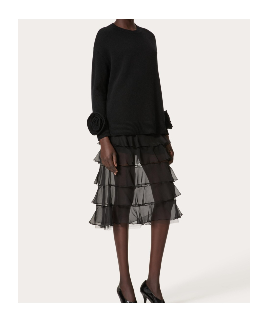 Valentino Regular Fit Wool Jersey Sweater In Black