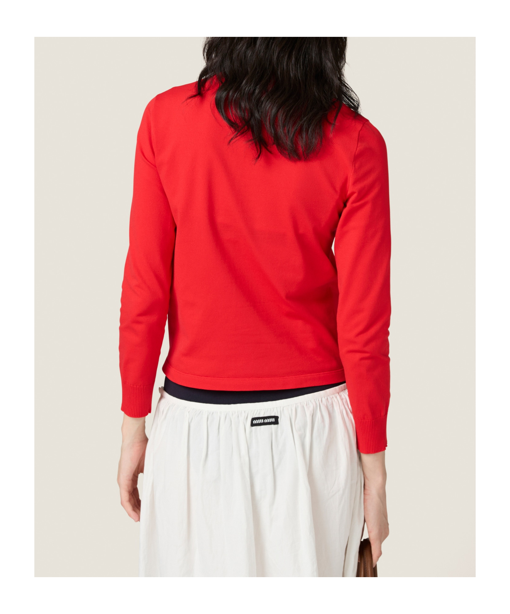 Miu Miu Technical Yarn Sweater In Red