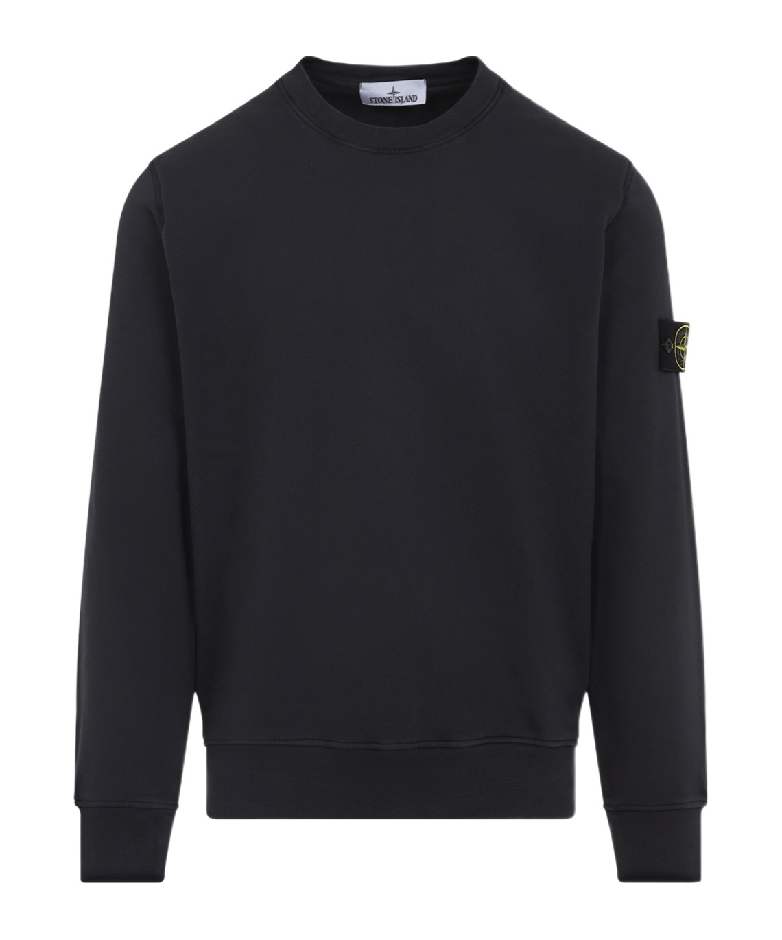 Stone Island Ribbed Crewneck Sweater With Long Sleeves In Black