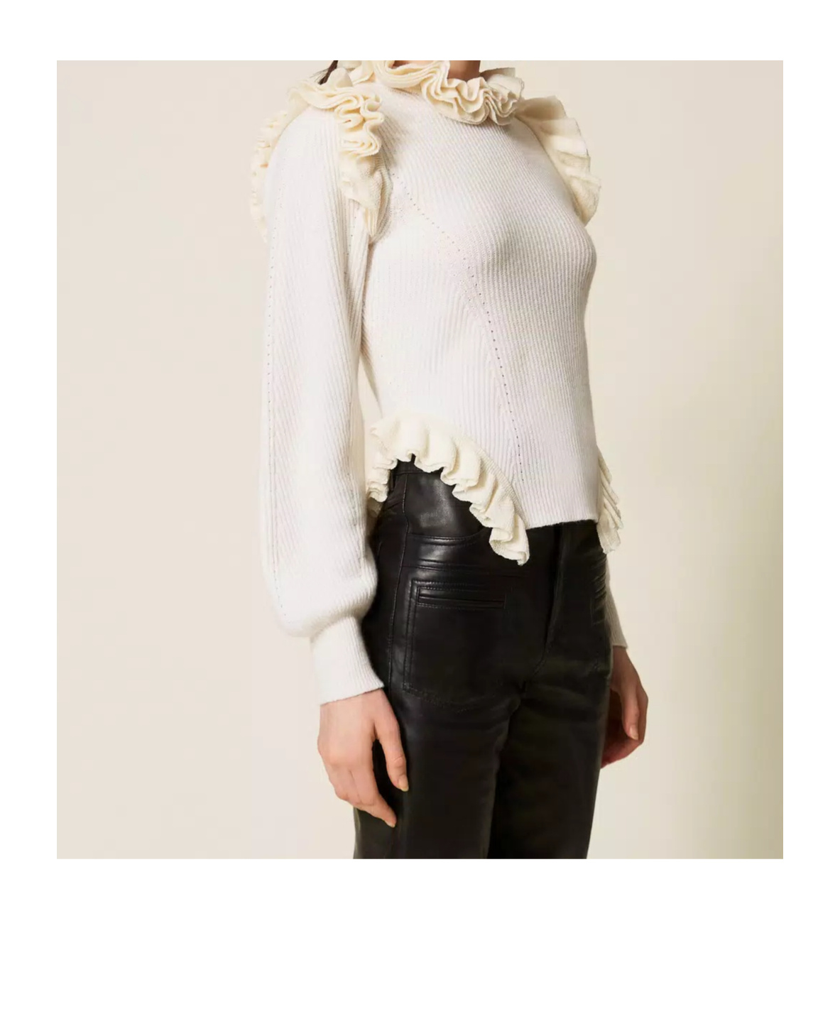 Twinset Ruffled-trim Jumper In White