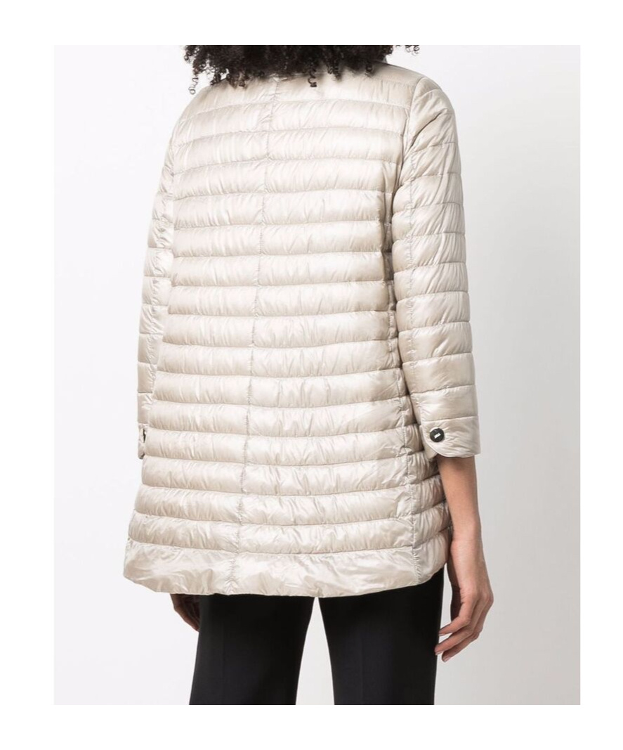 Herno Nylon Midi Down Jacket In White