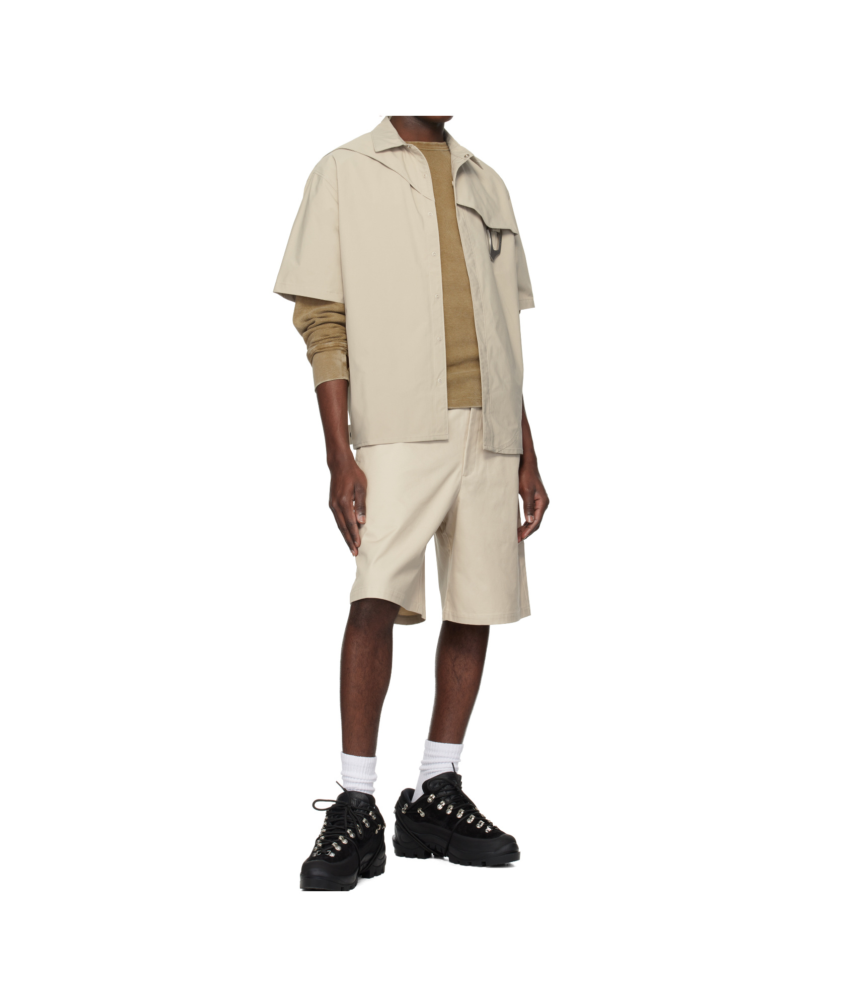 Heliot Emil Beige Igneous Shorts In Stone