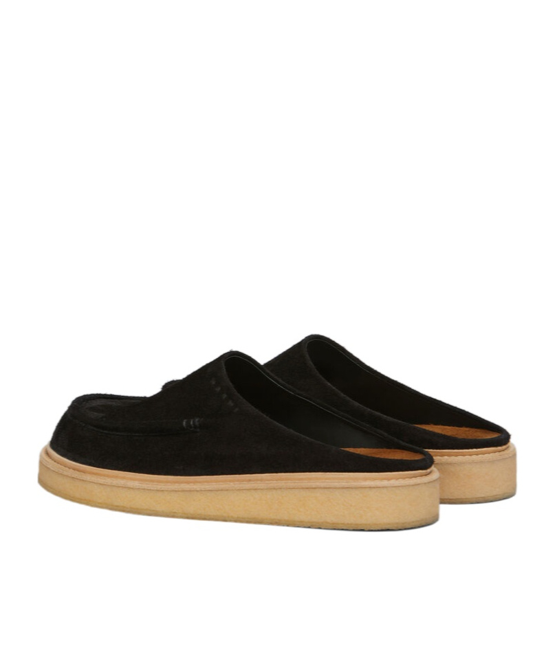 Marni Black Suede Slides In Black