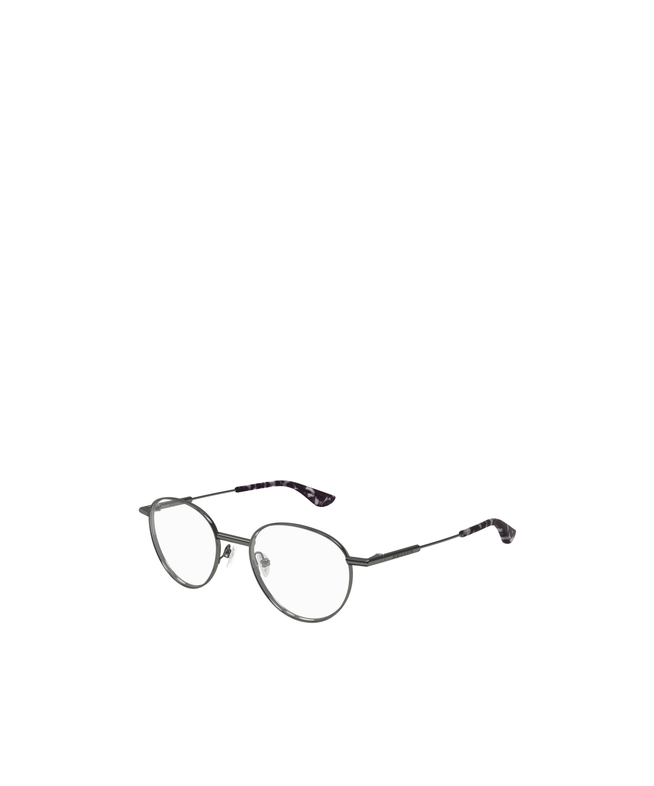 Alexander Mcqueen Eyewear Round Frame Glasses In Grey