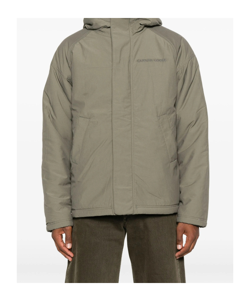 Canada Goose Hooded Fleece Jacket In White