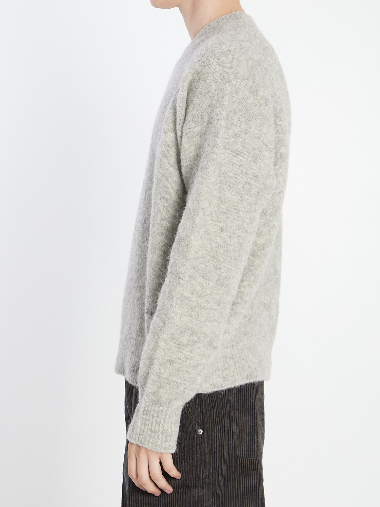 Ami Alexandre Mattiussi Ami Paris Men Sweater In Alpaca E Lan In Gray