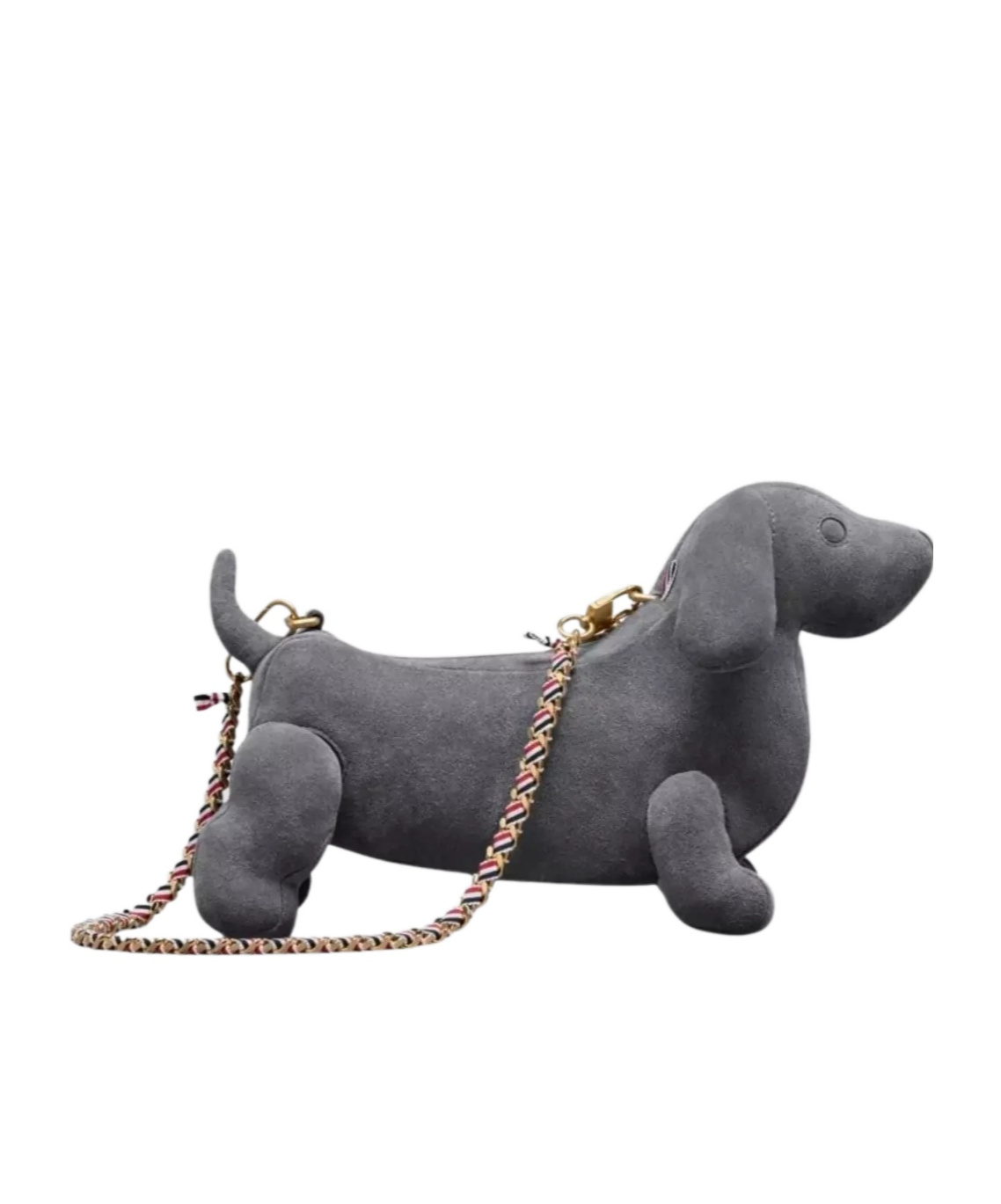 Thom Browne Hector Suede Clutch Bag In Gray