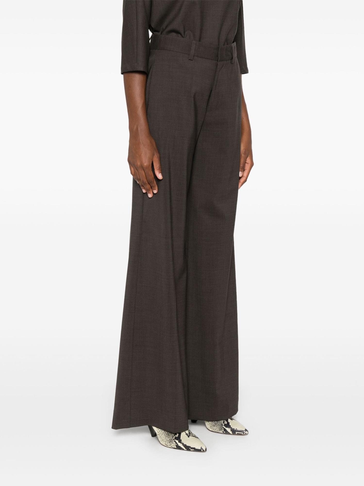 P.a.r.o.s.h . Lillie Pressed-crease Wide-leg Pants In Black