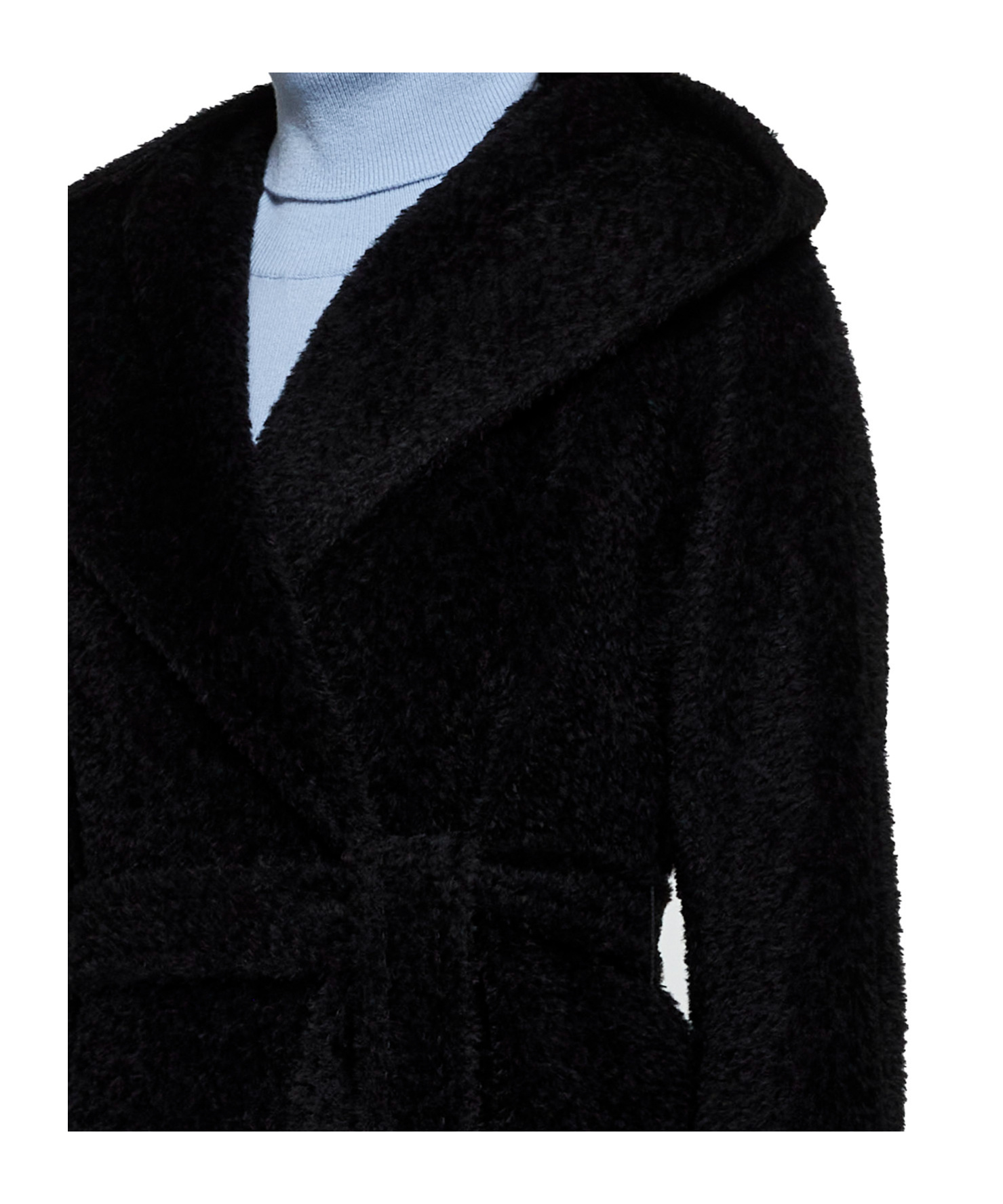Max Mara Hooded Coat In Black
