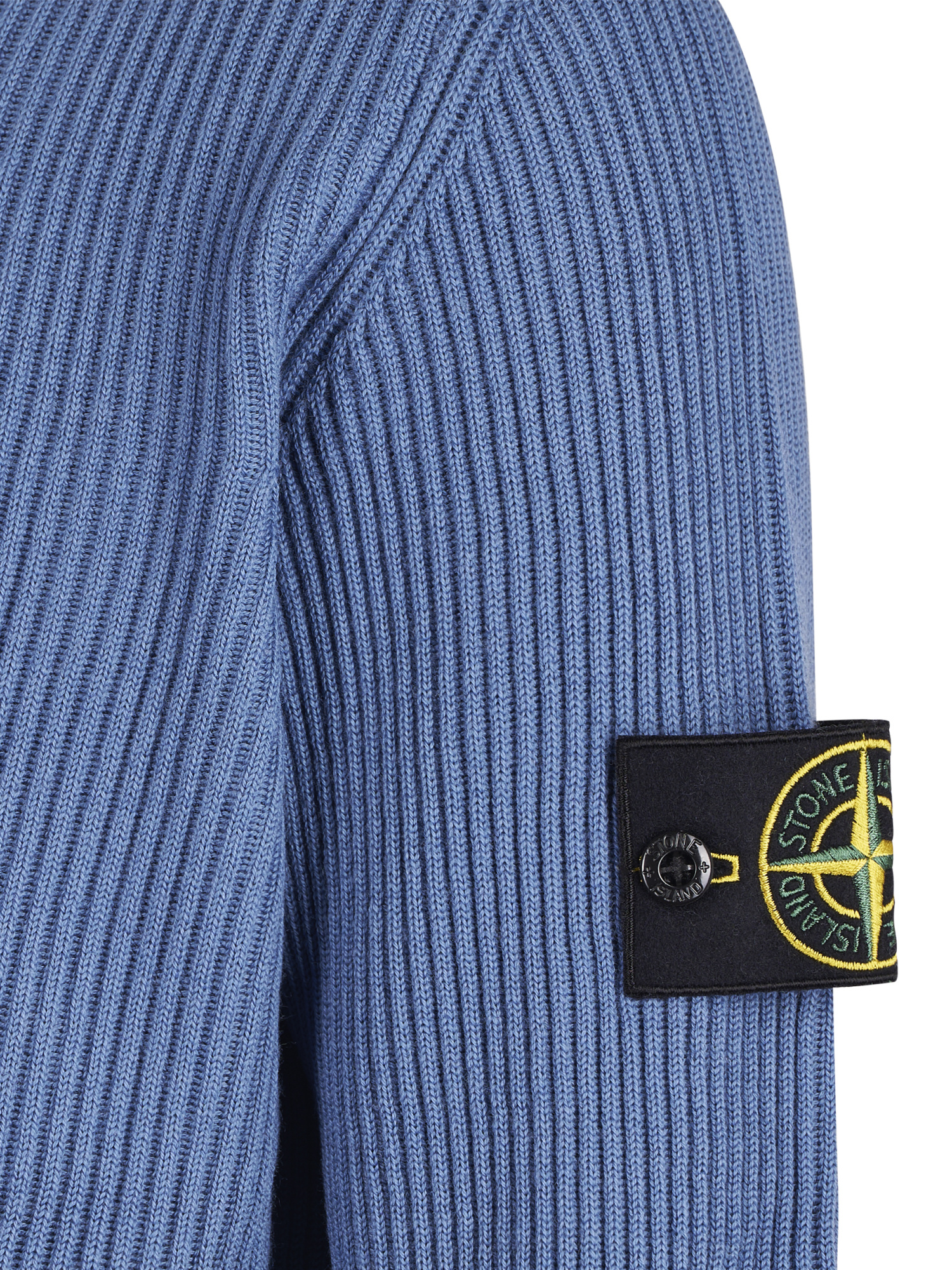 Stone Island Ribbed Knit Sweater With Crew Neckline In Burgundy