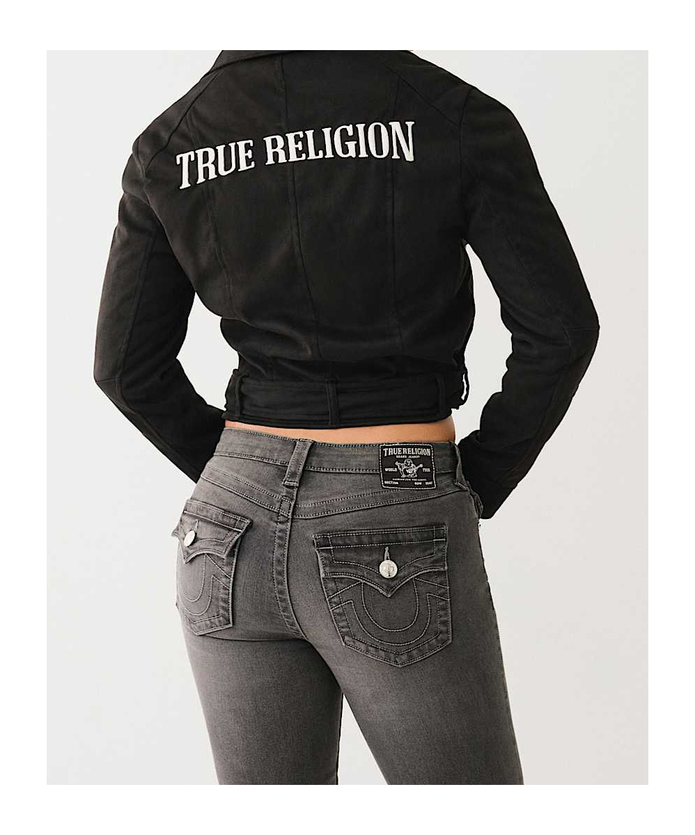 TRUE RELIGION FAUX SUEDE MOTO JACKET