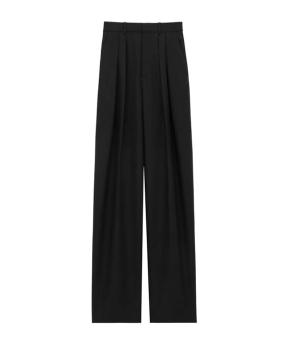 Saint Laurent Wide-leg Pants In Grain De Poudre