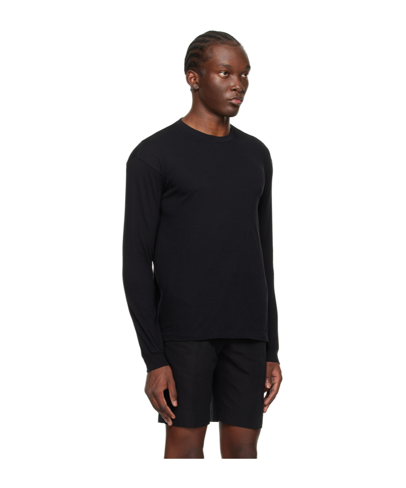 Auralee Rib Long-sleeved T-shirt In Black