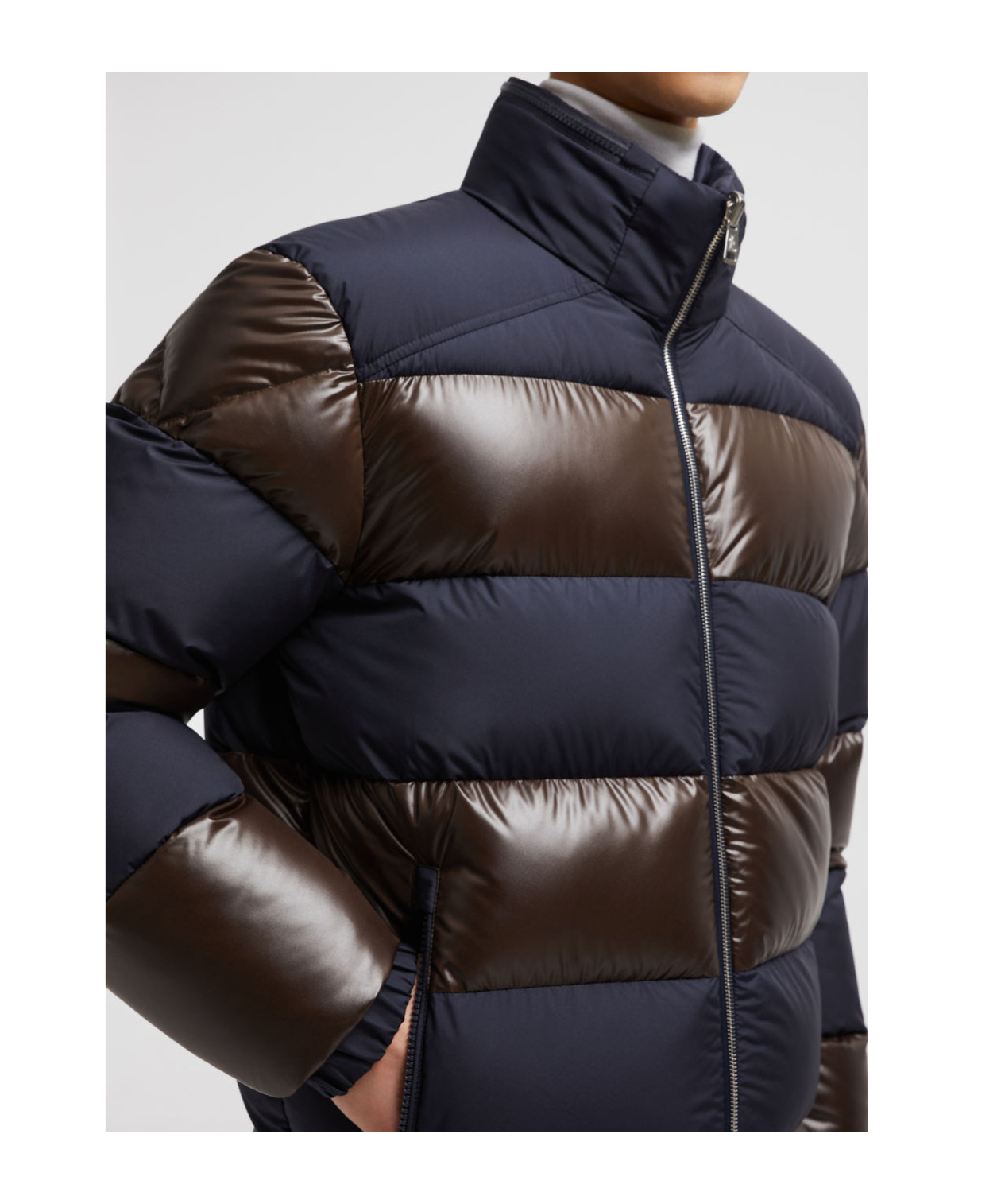 Moncler Peclet Reversible Short Down Jacket, Men, Multicolour, Size: 5 In Blue