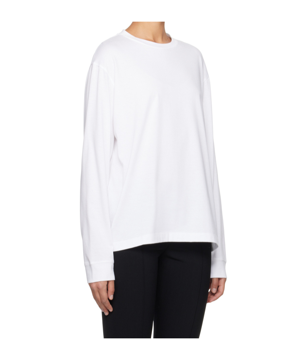 The Row Kabira Textured Cotton Long-sleeve T-shirt In White