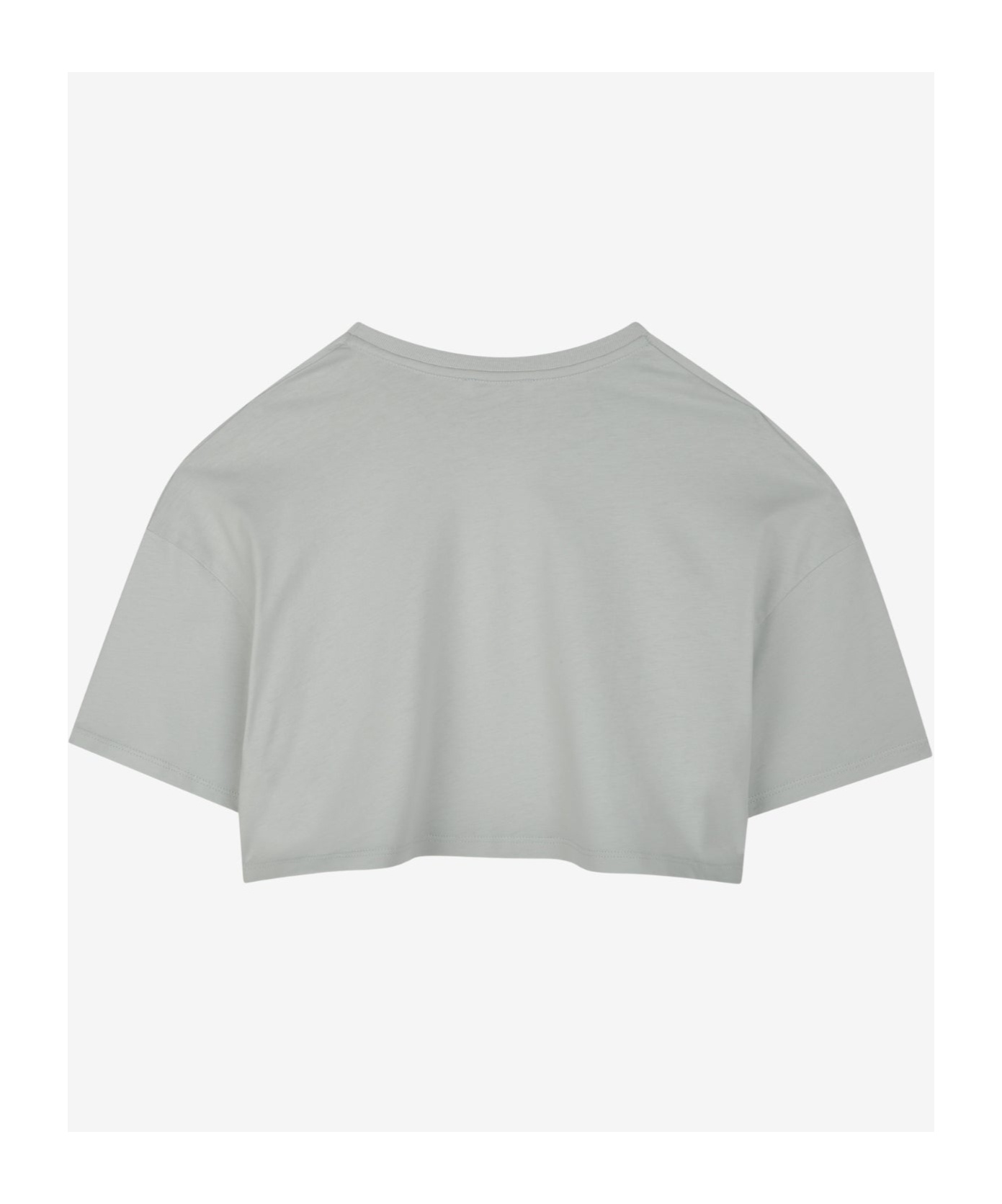 Chloé Logo-print Cropped T-shirt In Gray