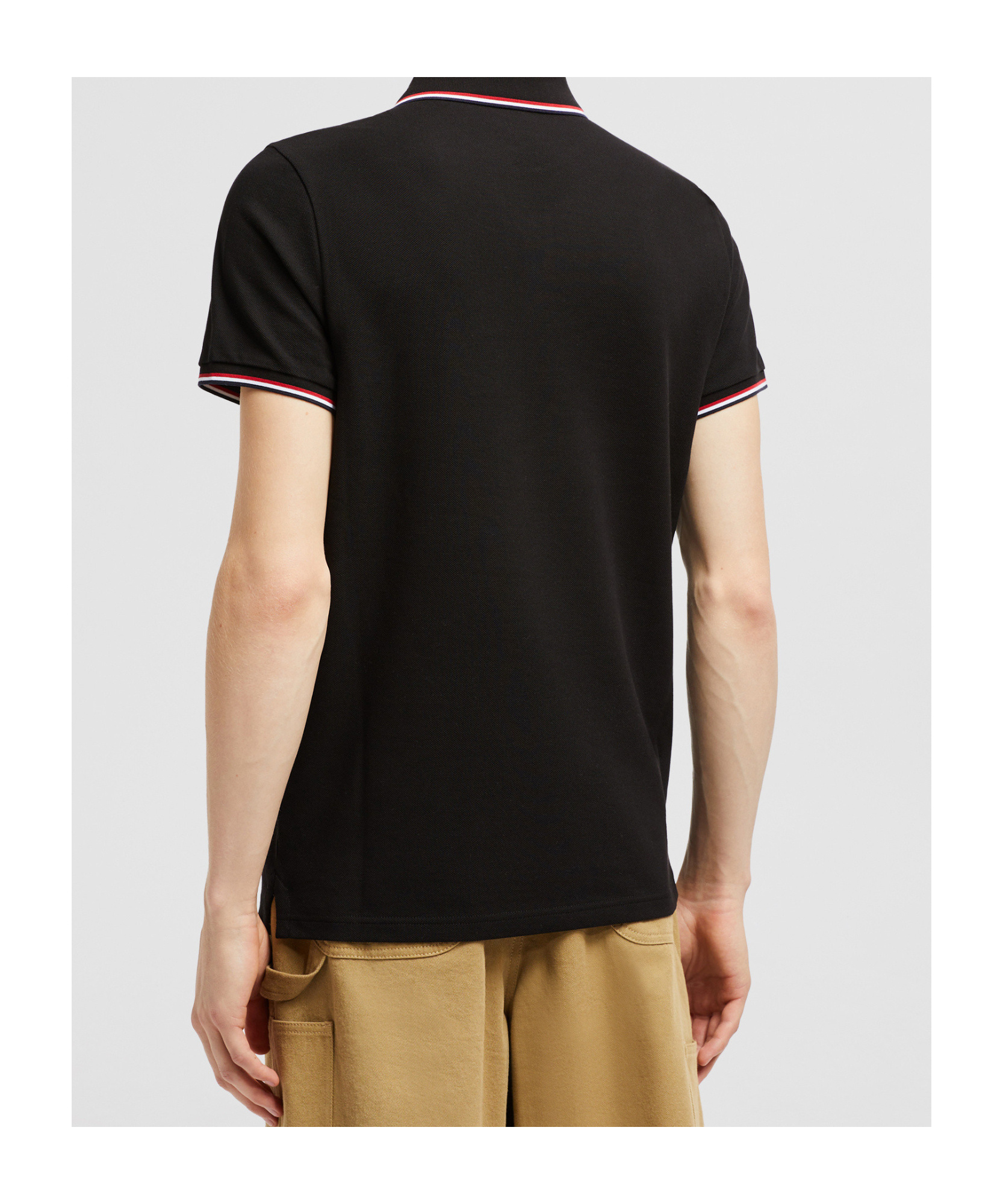 Moncler Cotton Polo Shirt With Logo In Black