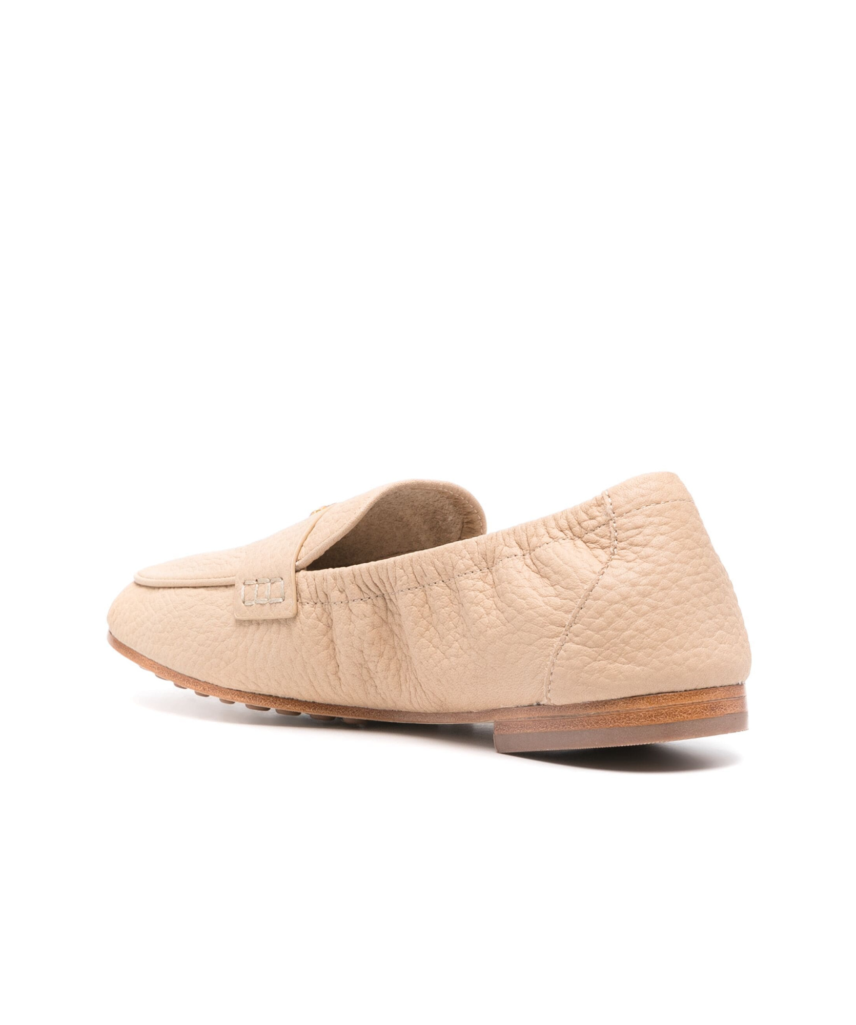 Tory Burch Double T Leather Loafers In Nude