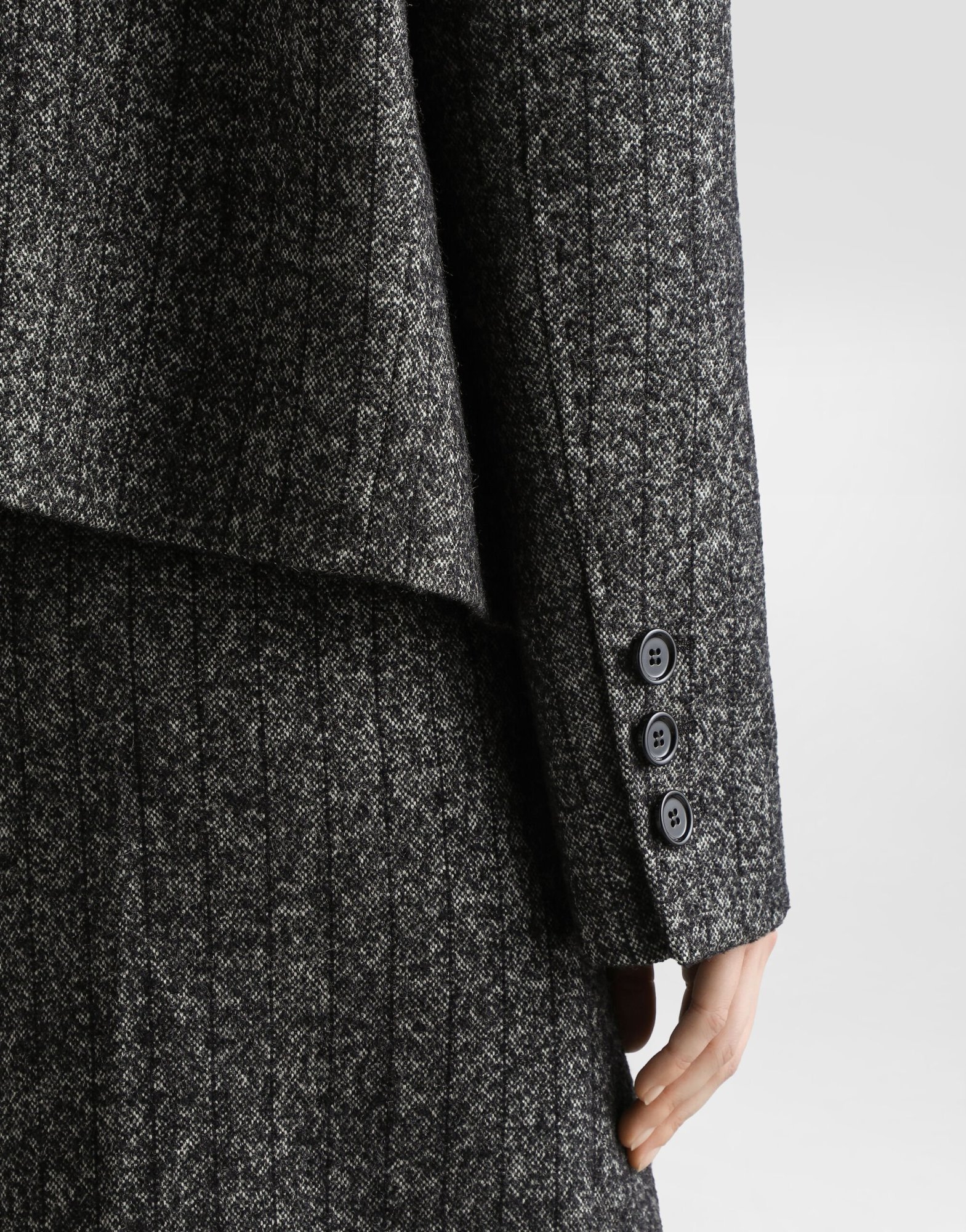 Dolce & Gabbana Pinstriped Wool-blend Double-breasted Jacket In Gray