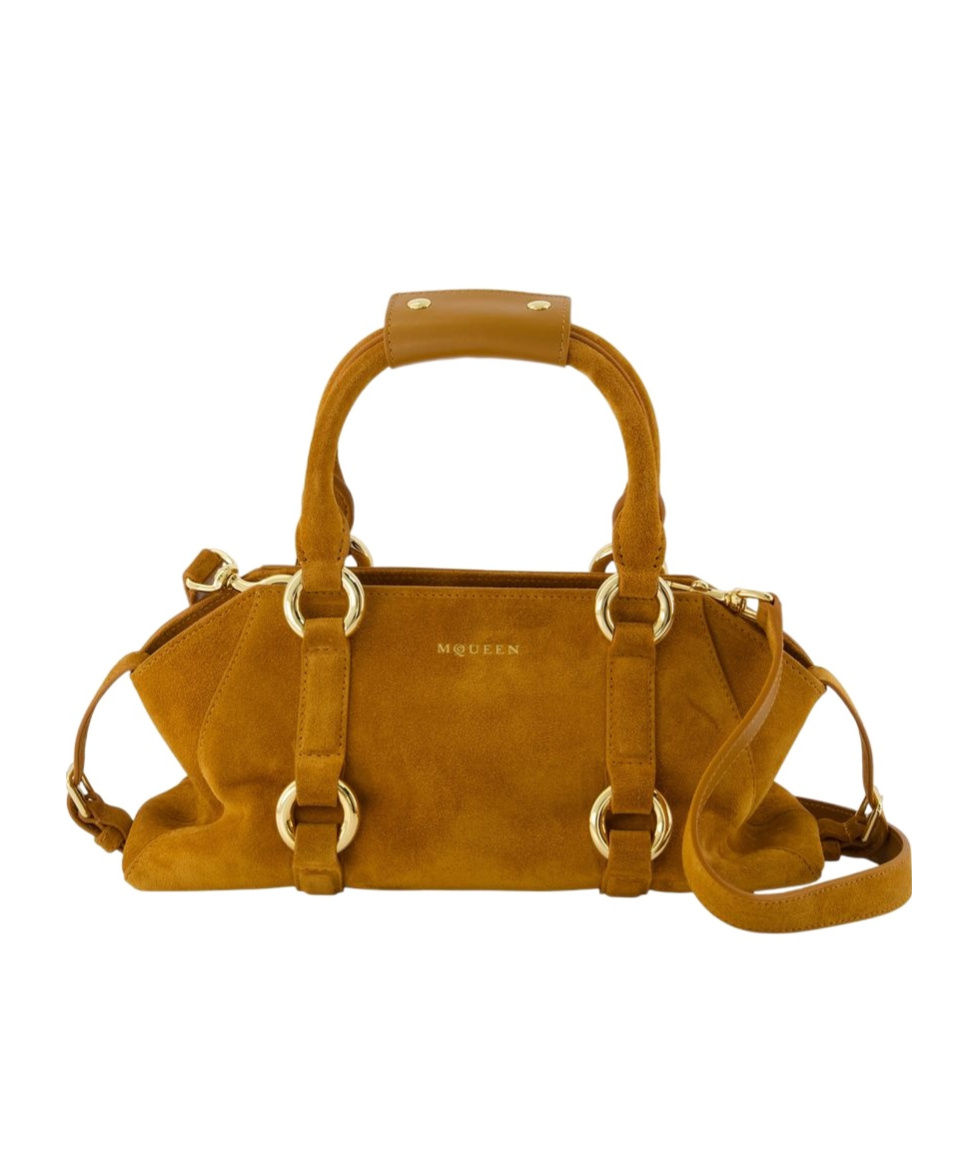 Alexander Mcqueen Farringdon Small Tote Bag In Brown