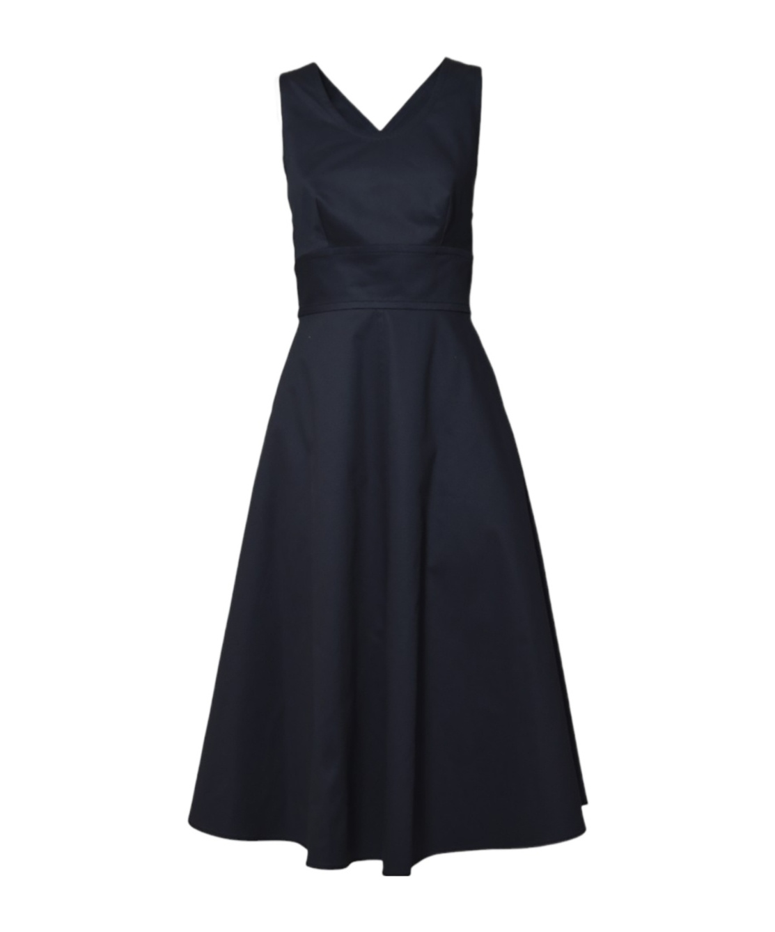 Aspesi Midnight Blue Cotton Pique Midi Dress