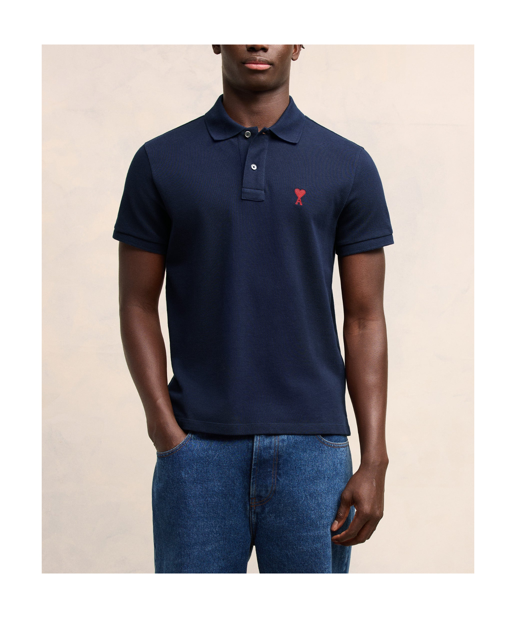 Ami Alexandre Mattiussi Ami Paris Ami Paris De Coeur Cotton Polo Shirt In Blue