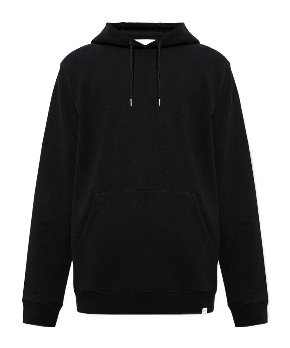 Norse Projects Logo-patch Long-sleeve Hoodie In Black