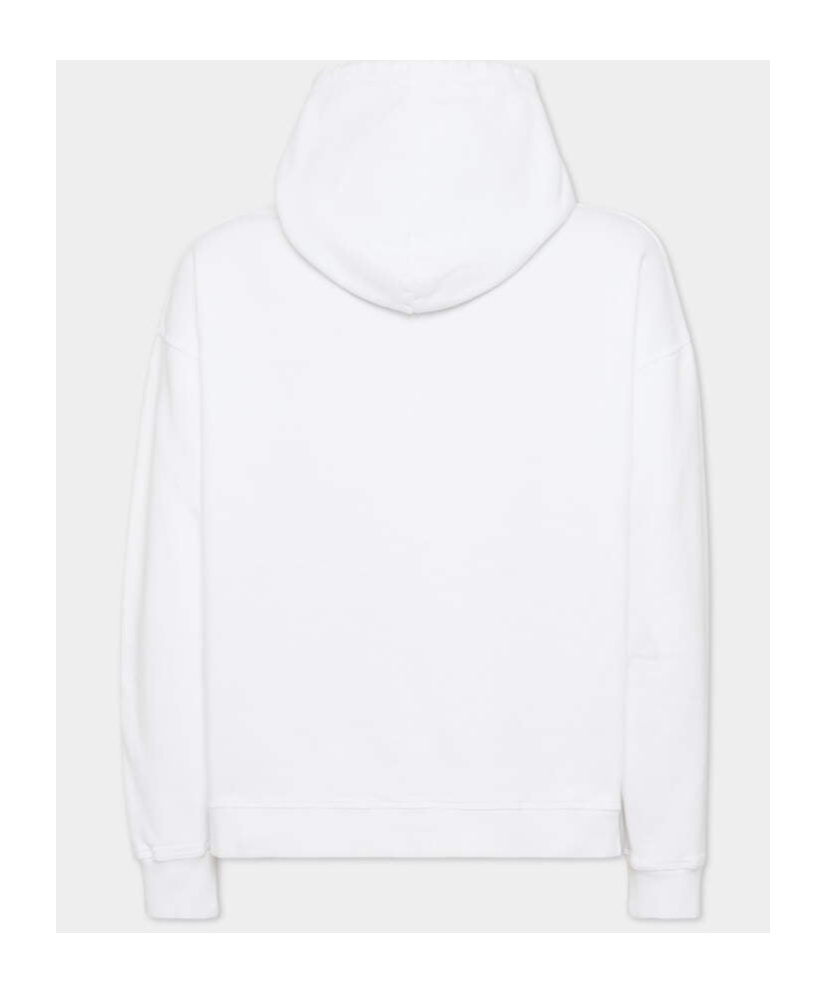 Dsquared2 Cotton Sweatshirt With Adjustable Hood And Logo Print In White