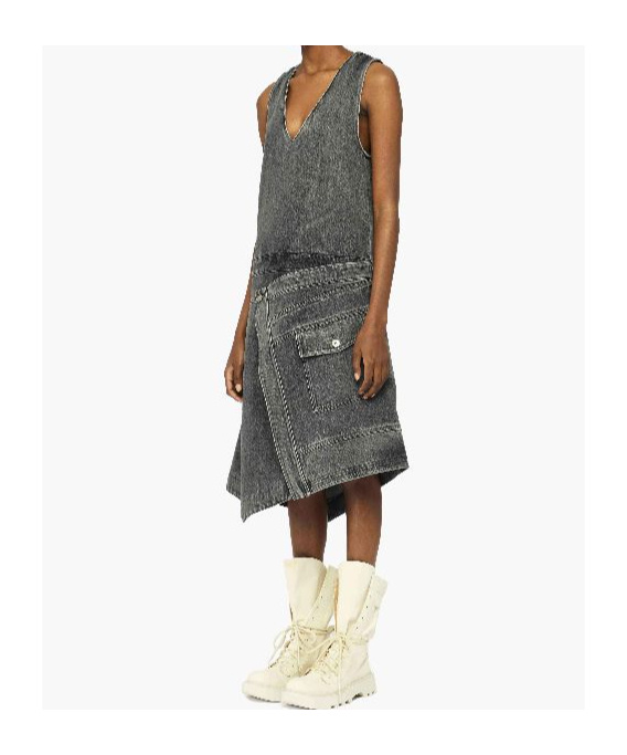 Jw Anderson Wrap Front Sleeveless Dress In Gray