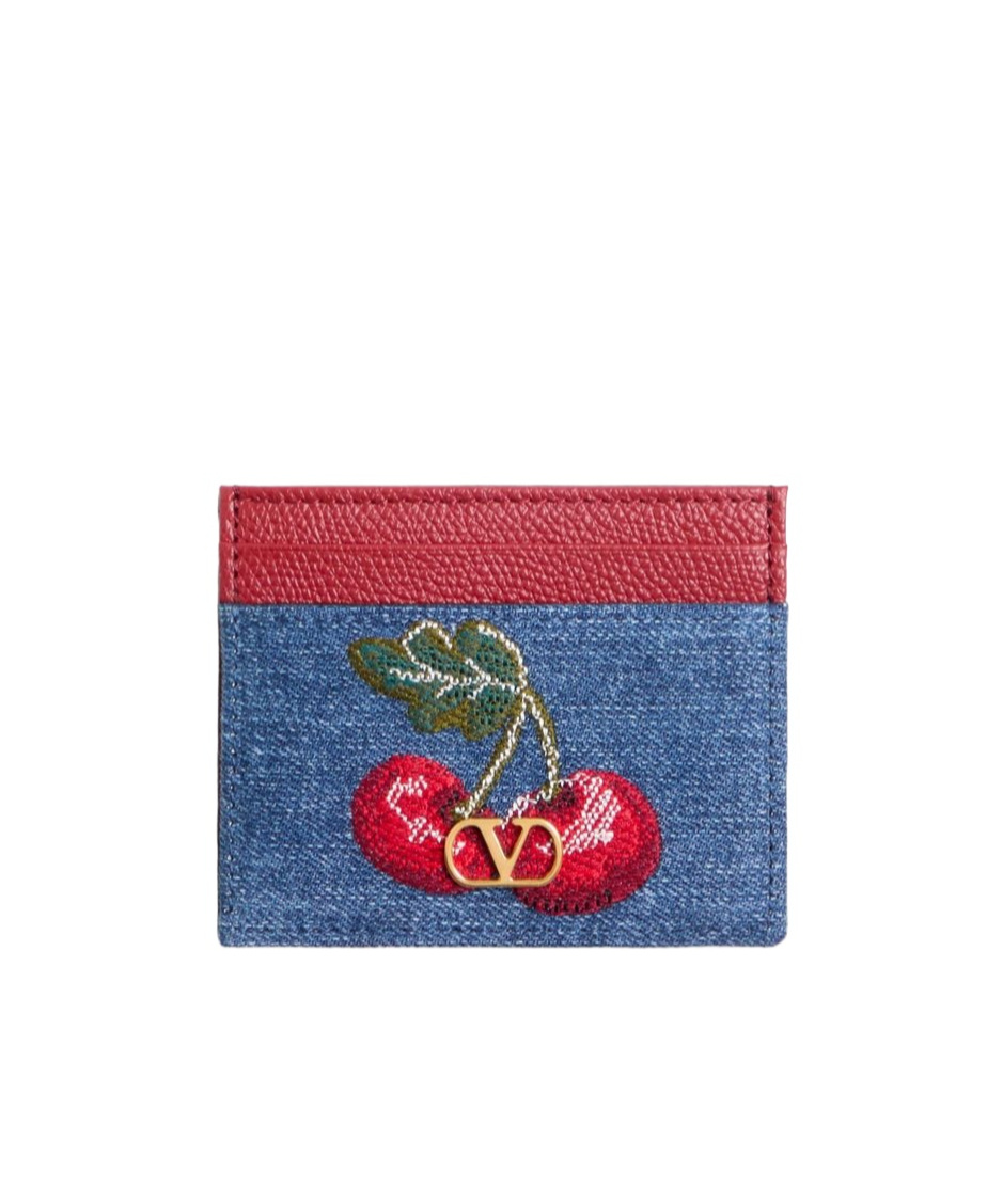 Valentino Garavani Vlogo Denim Card Holder